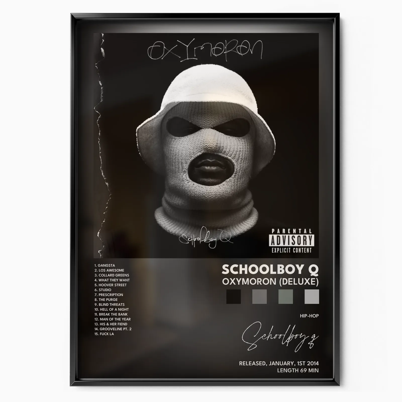 Schoolboy Q - Oxymoron Deluxe poster, museum grade matte print