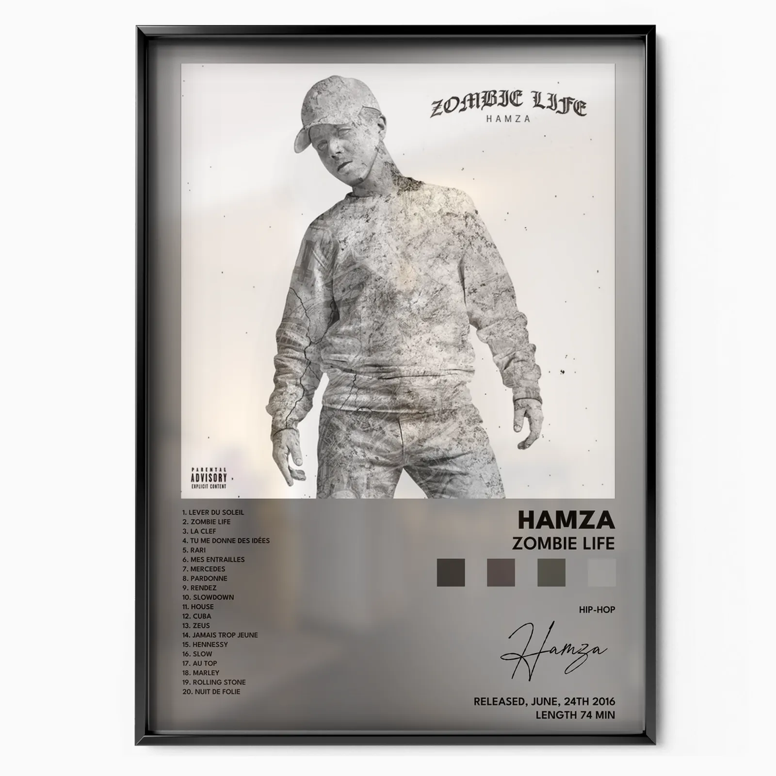 Hamza - Zombie Life poster, museum grade matte print