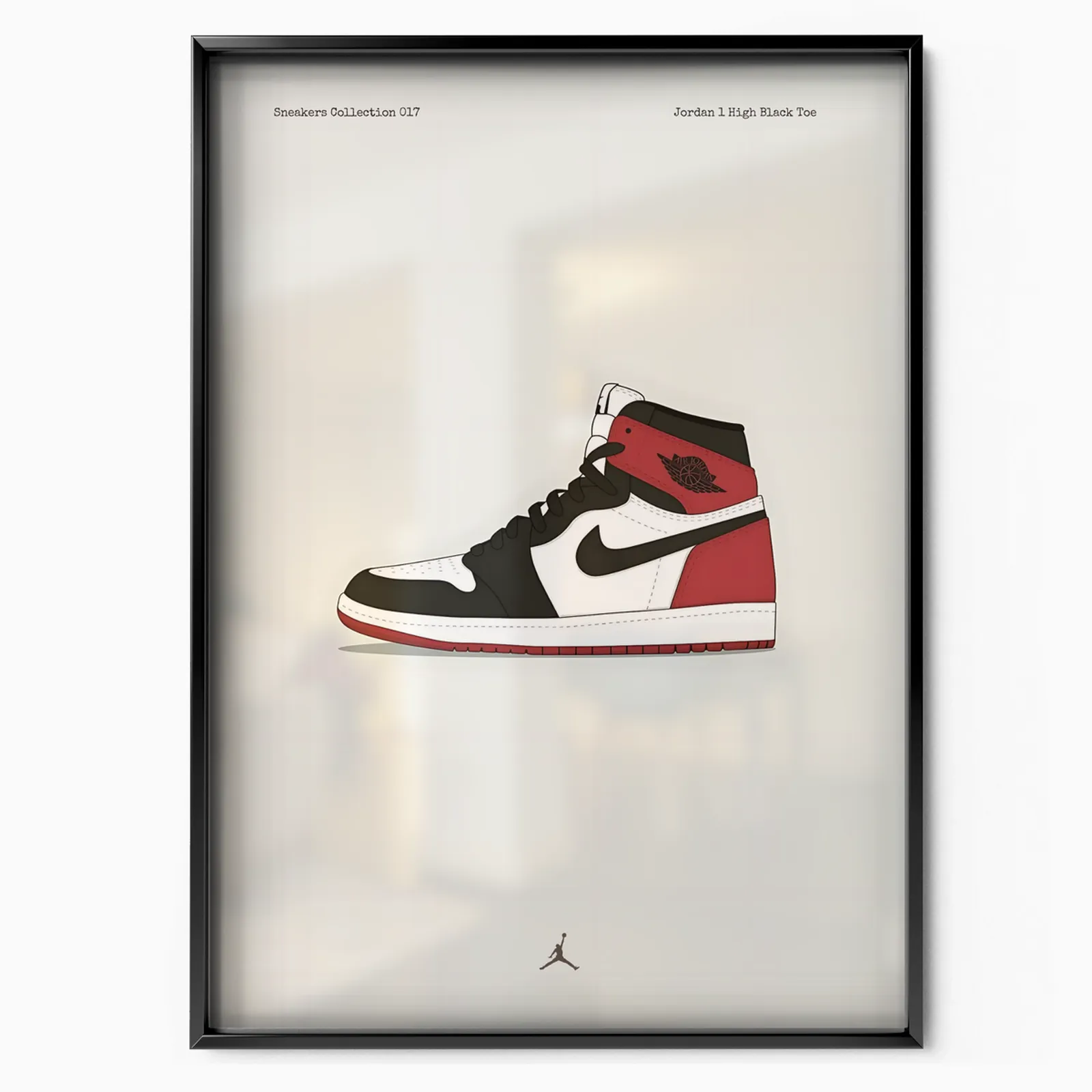 Jordan 1 High Black Toe poster, museum grade matte print