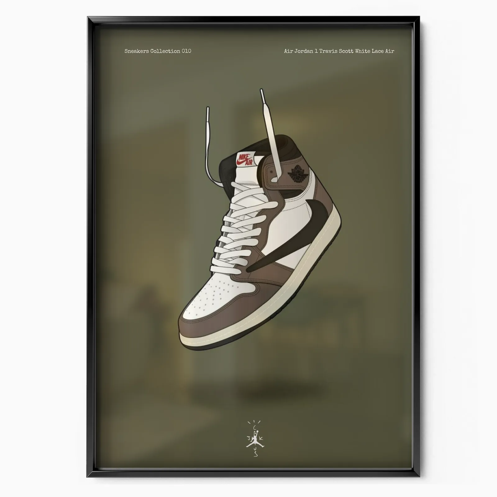 Air Jordan 1 Travis Scott White Lace Air poster, museum grade matte print