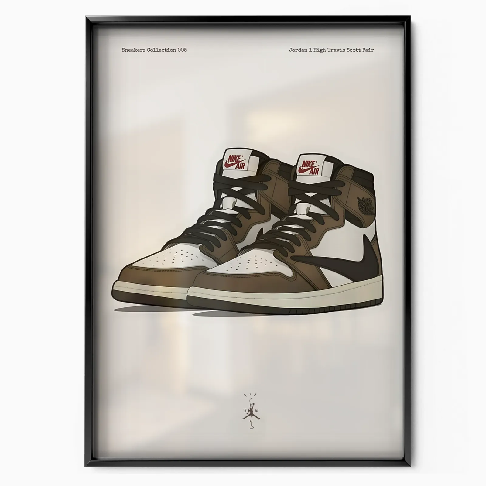 Jordan 1 High Travis Scott Pair poster, museum grade matte print