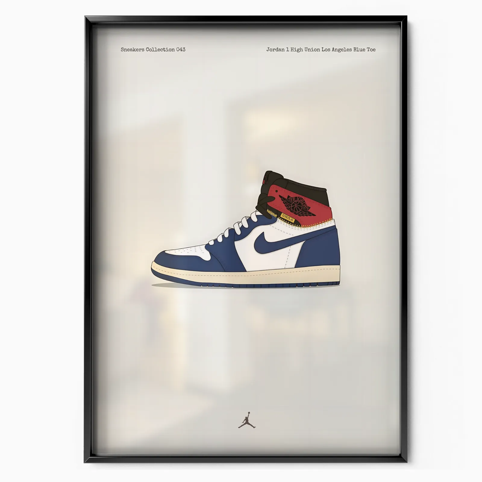 Jordan 1 High Union Los Angeles Blue Toe poster, museum grade matte print