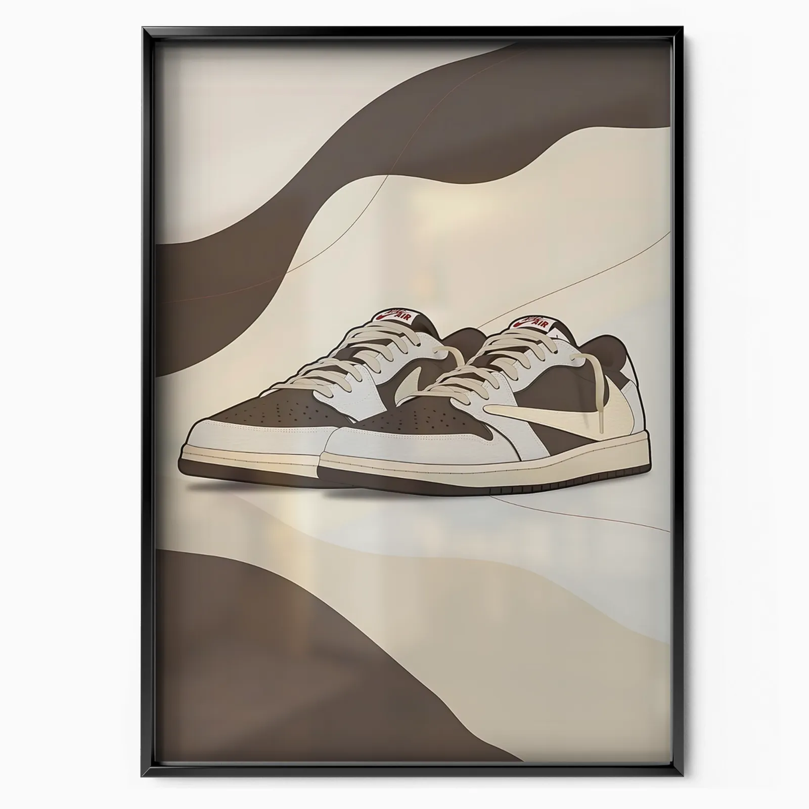 Jordan 1 Low Travis Scott Reverse Mocha Color poster, museum grade matte print