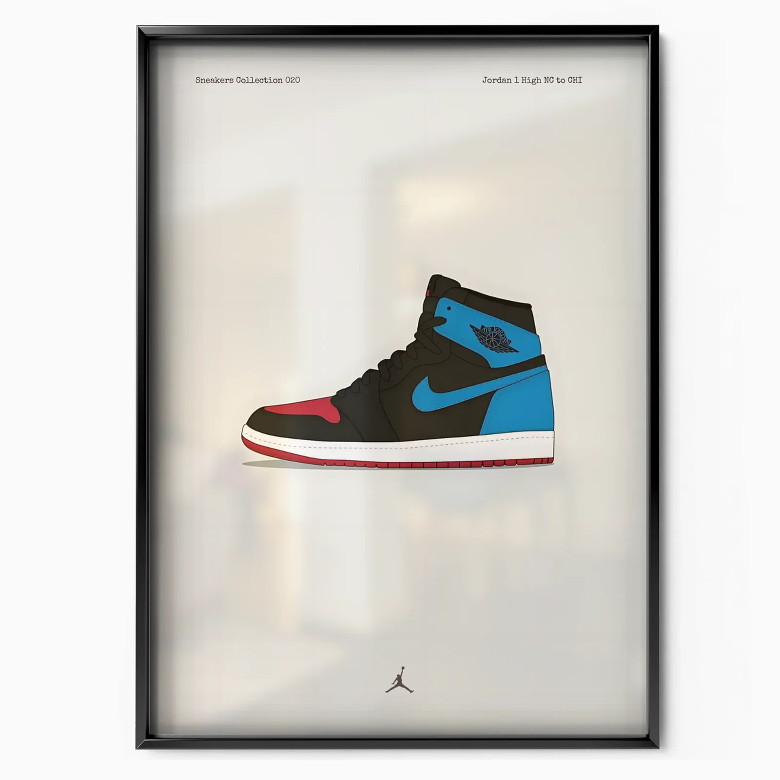 Jordan 1 High NC to CHI poster, museum grade matte print