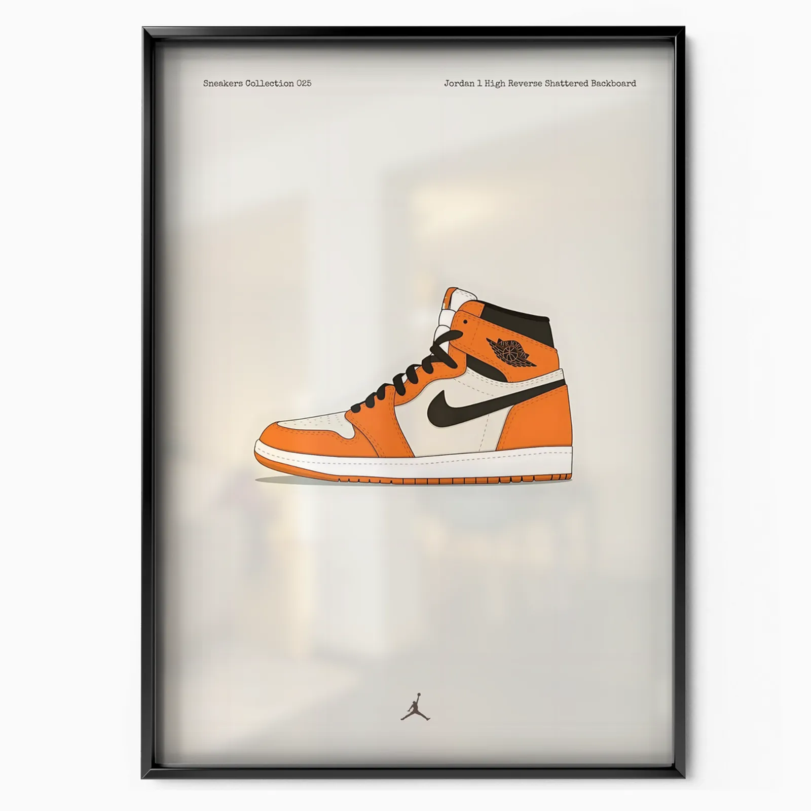 Jordan 1 High Reverse Shattered Backboard poster, museum grade matte print