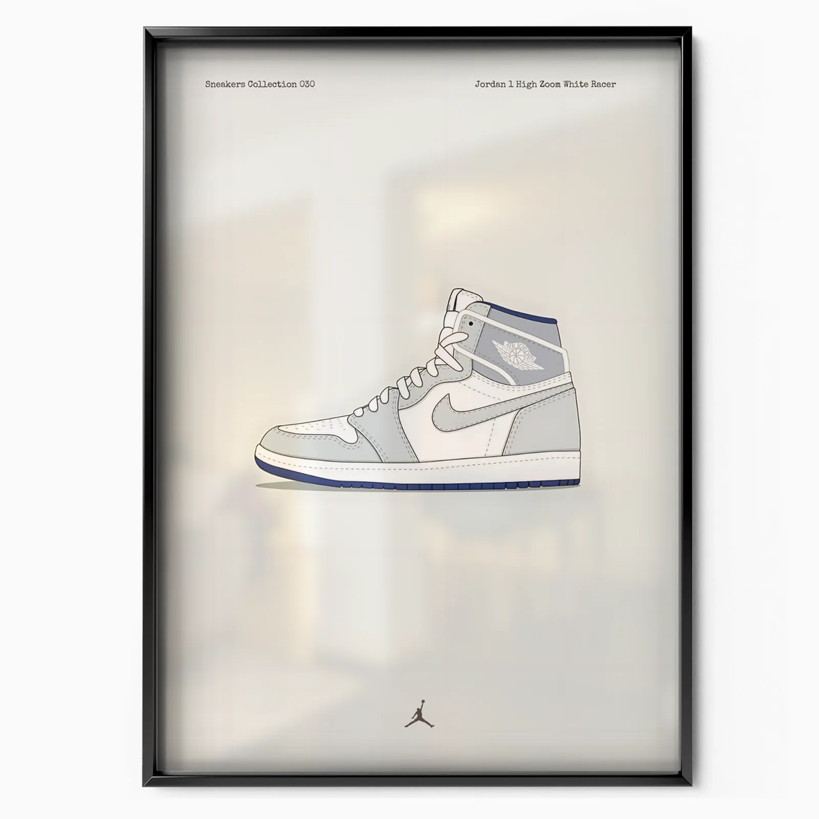 Jordan 1 High Zoom White Racer poster, museum grade matte print