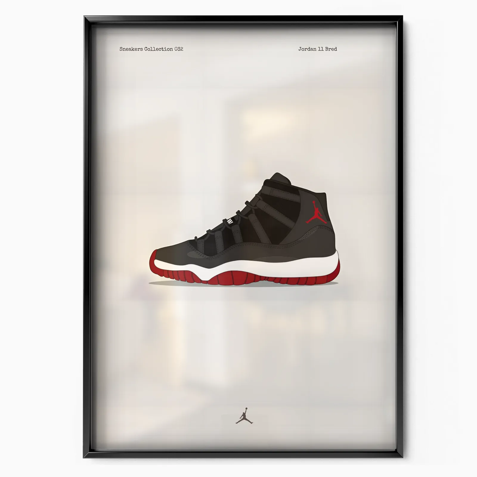 Jordan 11 Bred poster, museum grade matte print