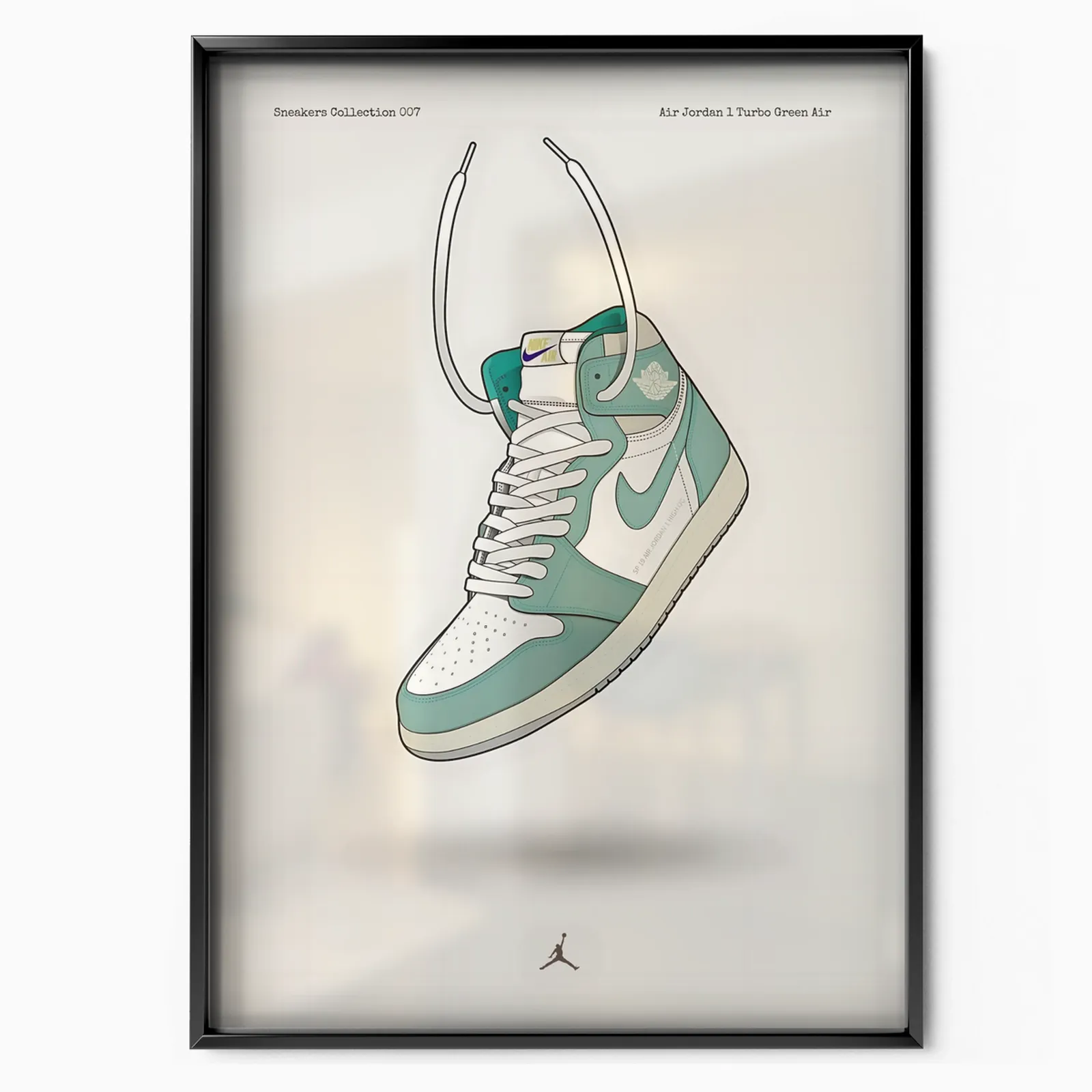 Air Jordan 1 Turbo Green Air poster, museum grade matte print