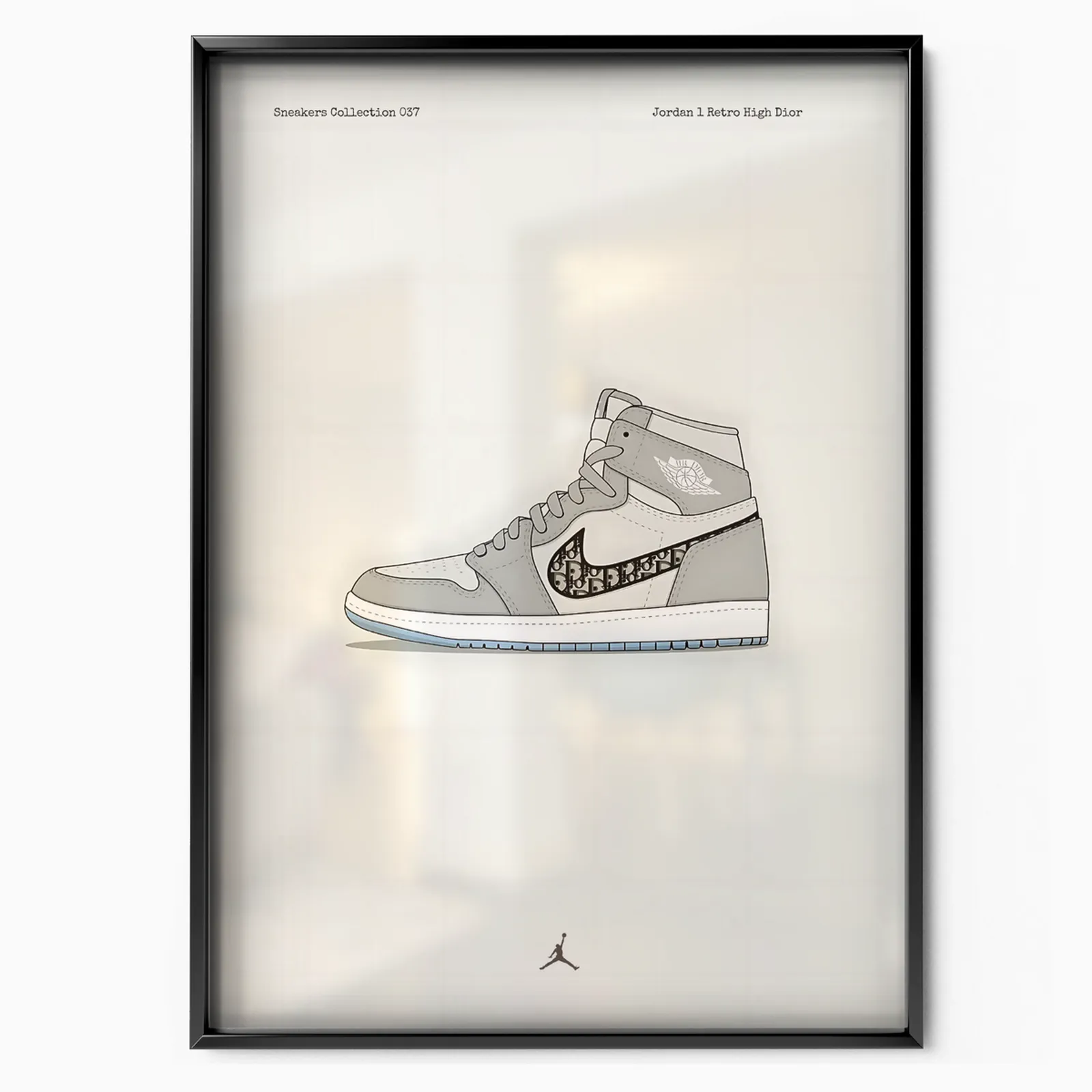 Jordan 1 Retro High Dior poster, museum grade matte print