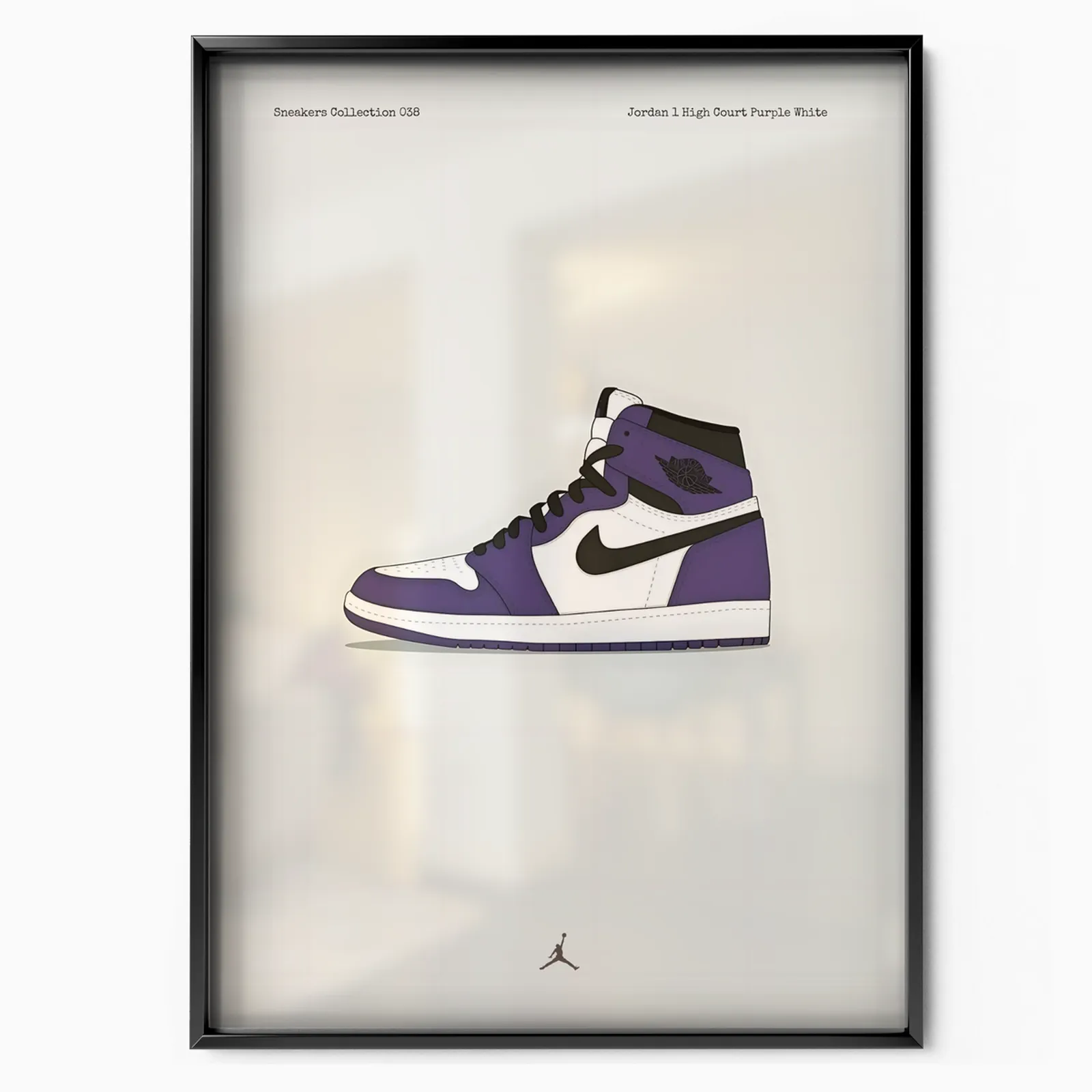 Jordan 1 High Court Purple White poster, museum grade matte print