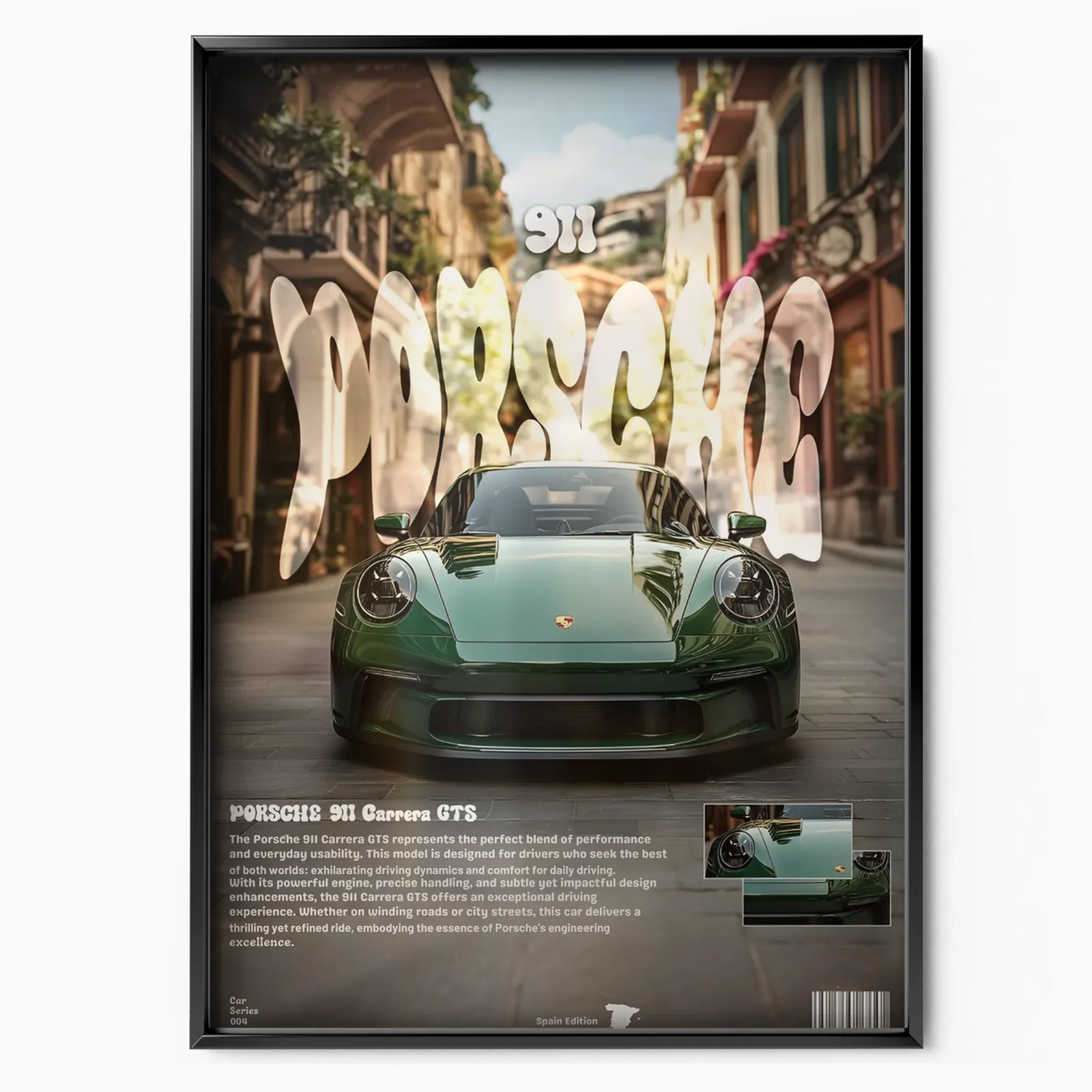 Porsche 911 CARRERA GTS poster, museum grade matte print