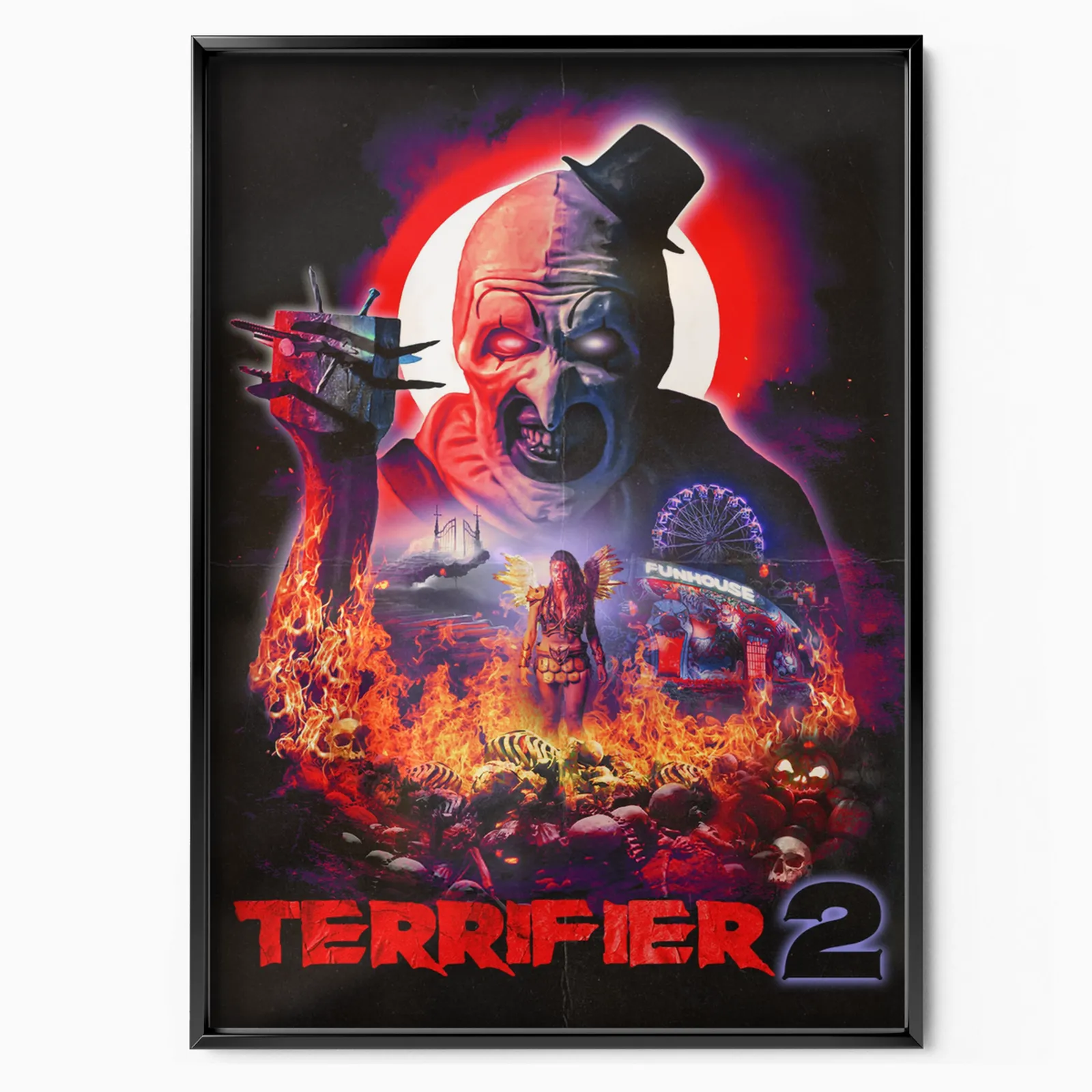 Terrifier 2 plakat, mat kunsttryk i museumskvalitet