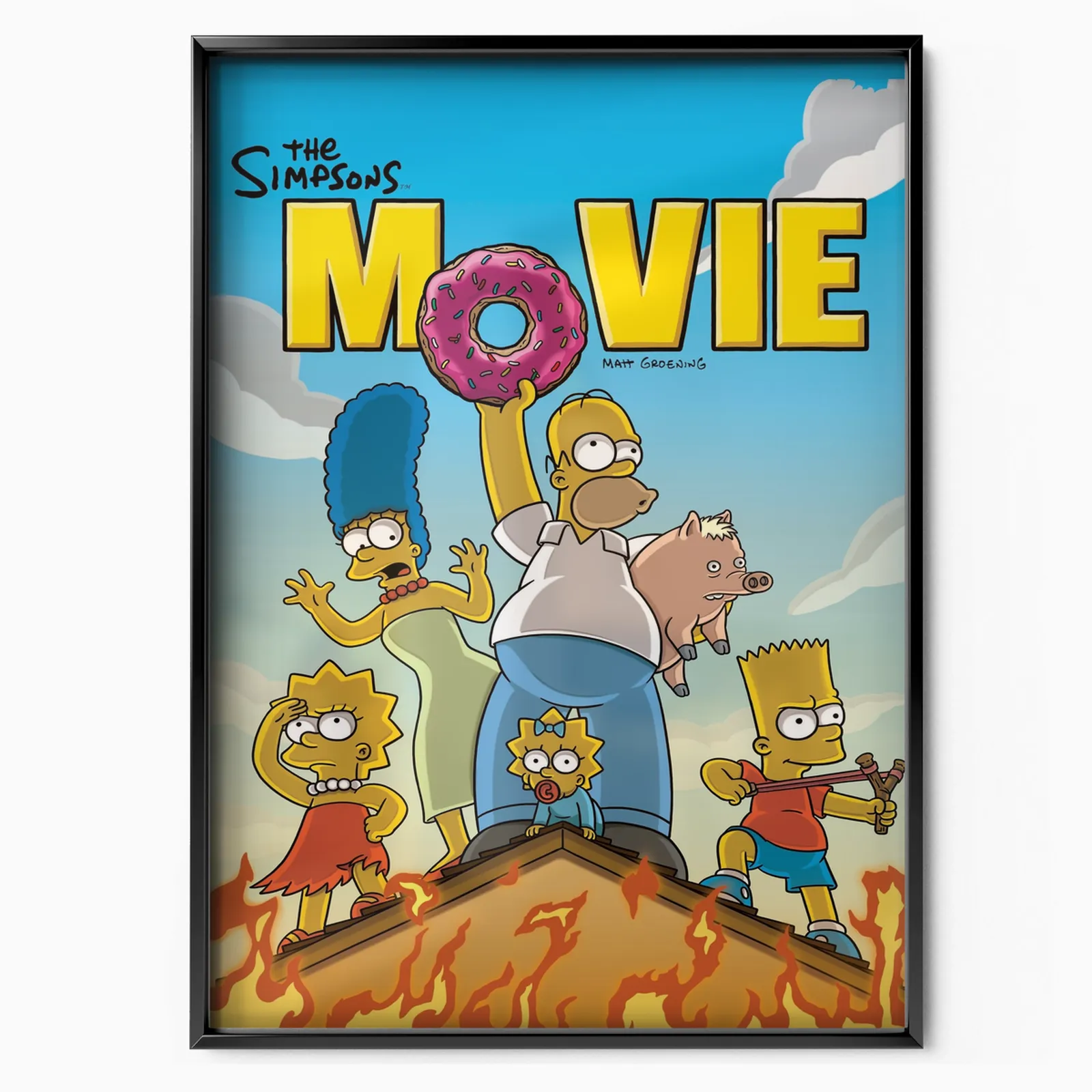 Yellow Cartoon Family poster, museum grade matte print