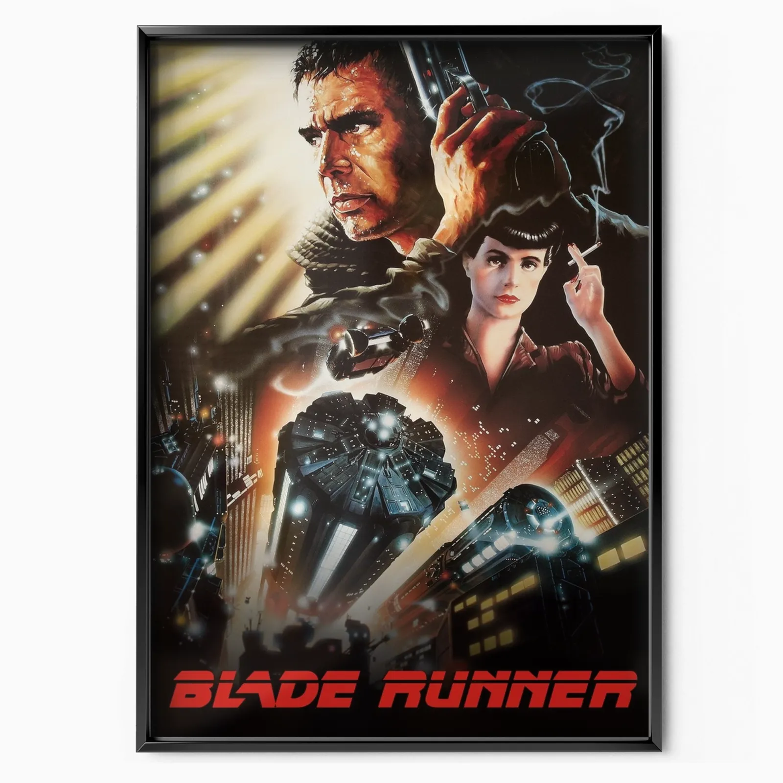 Neon Dystopia Hunter poster, museum grade matte print