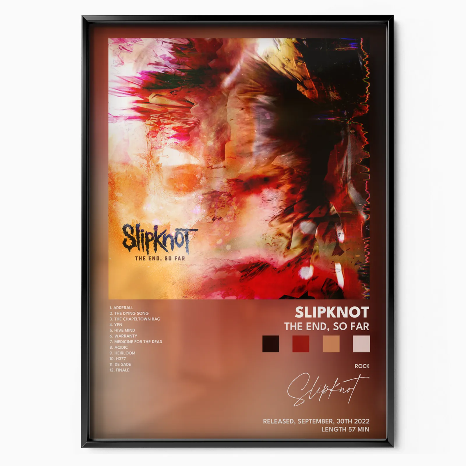 slipknot The End So Far poster poster, museum grade matte print