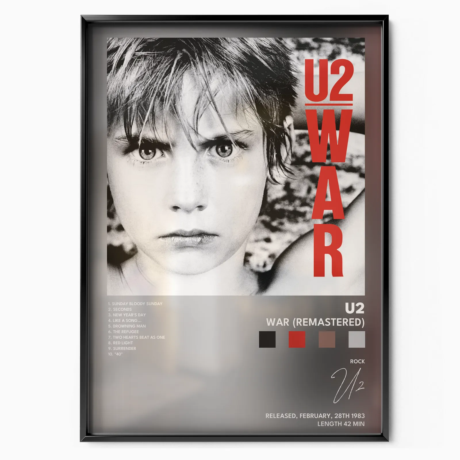 u2 War Remastered poster plakát, matný tisk v muzejní kvalitě