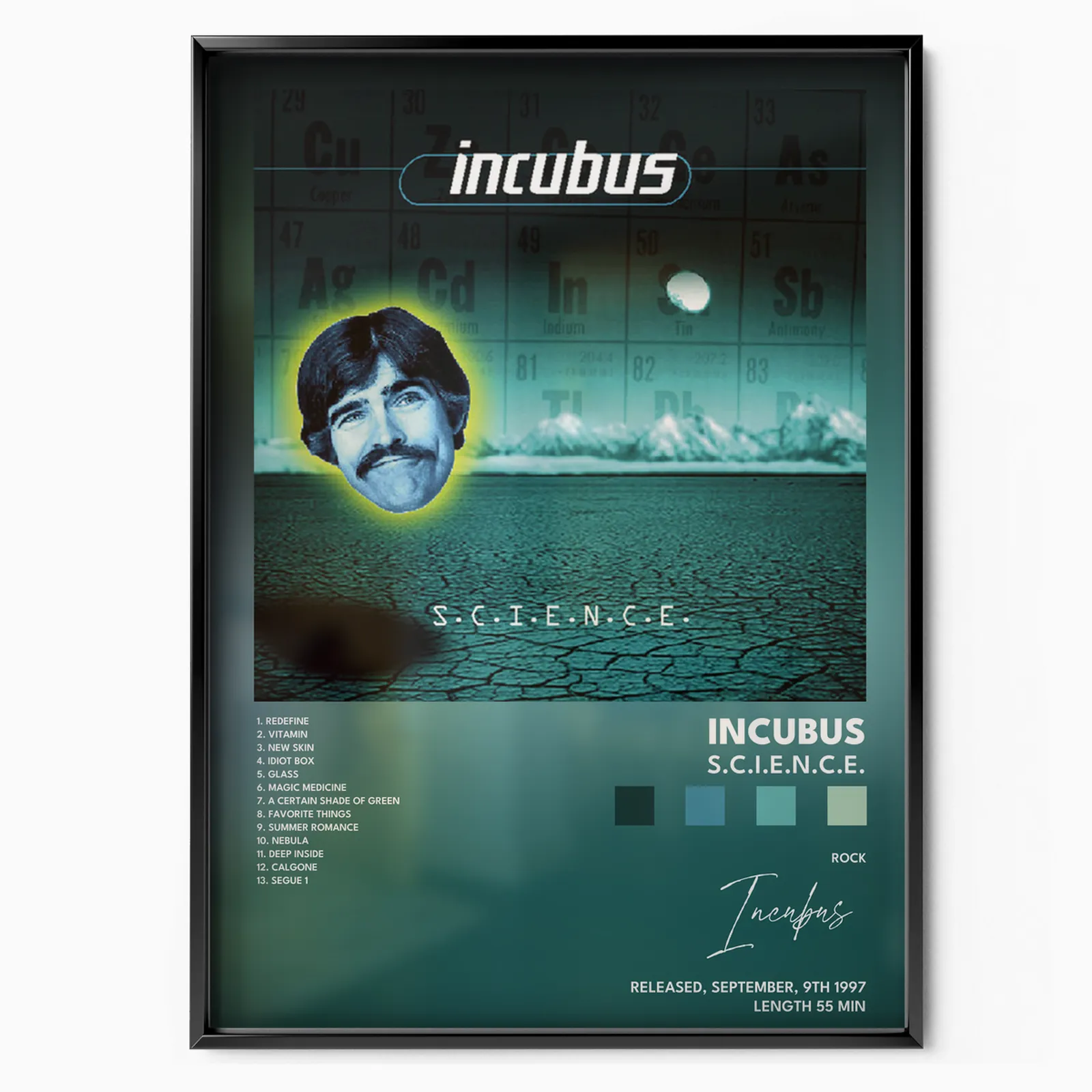 incubus SCIENCE poster poster, museum grade matte print