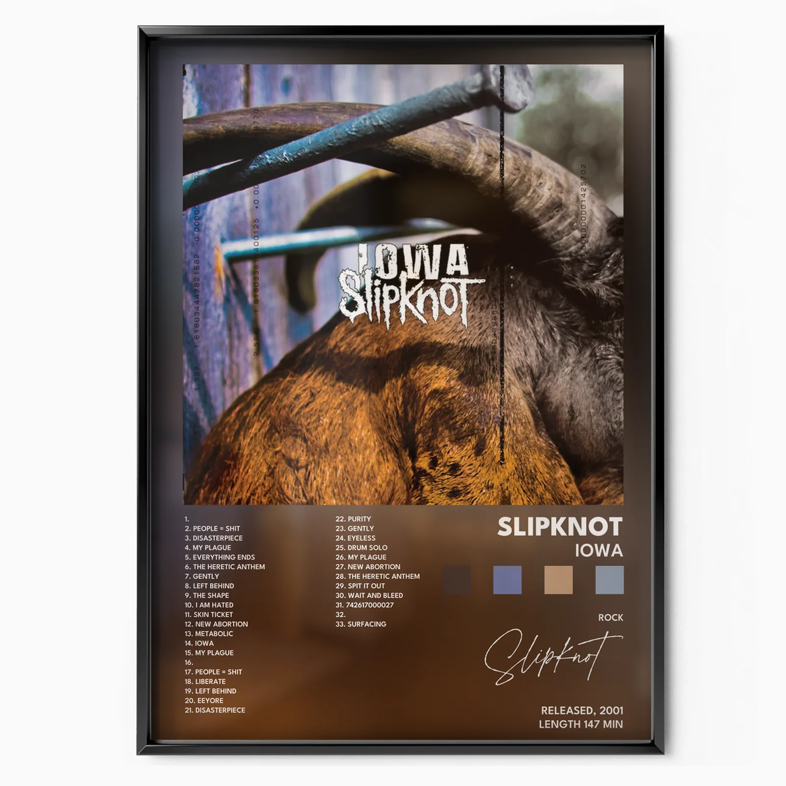 slipknot Iowa poster poster, museum grade matte print