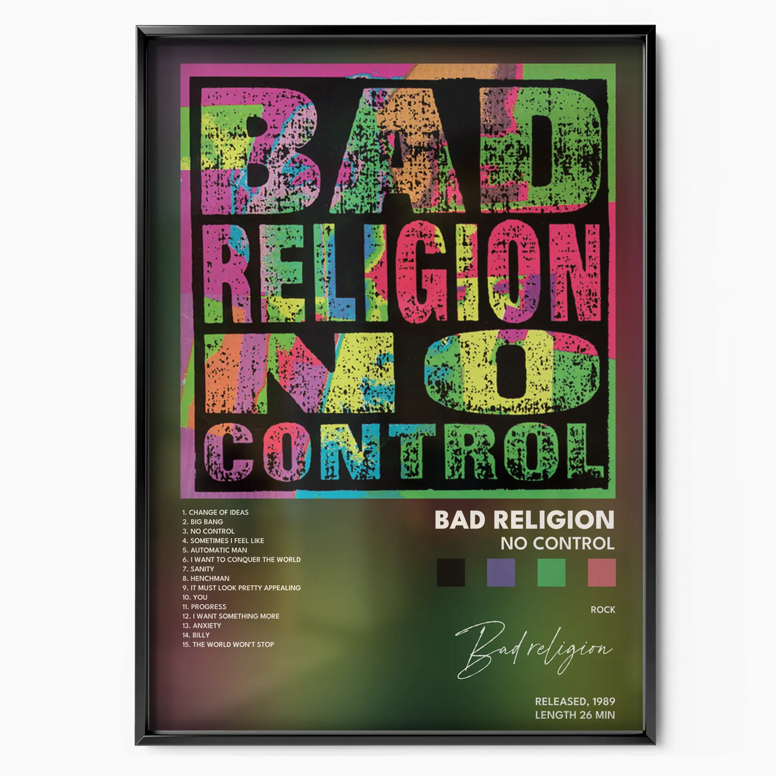 No Control Album poster, museum grade matte print
