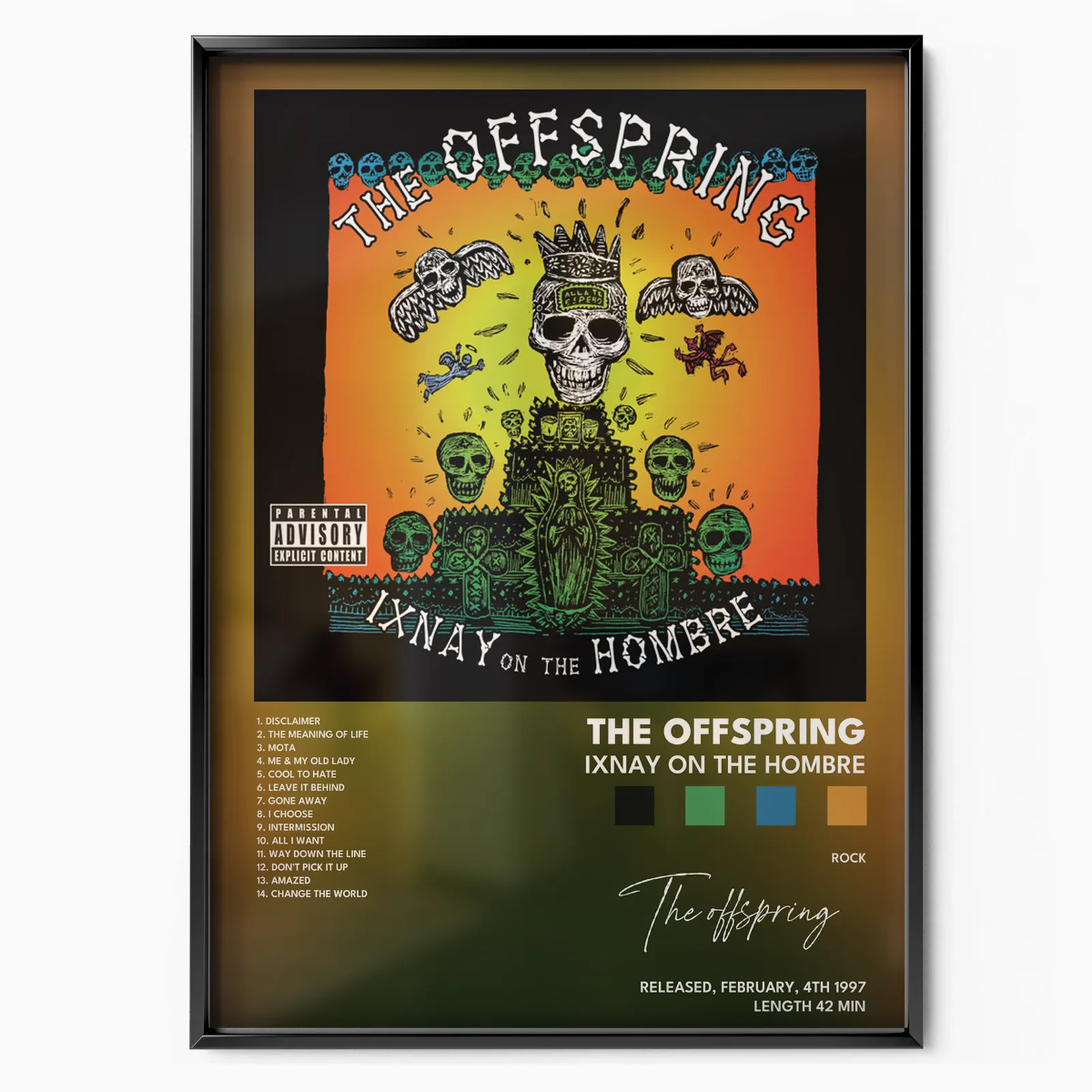 the offspring Ixnay On The Hombre poster poster, museum grade matte print