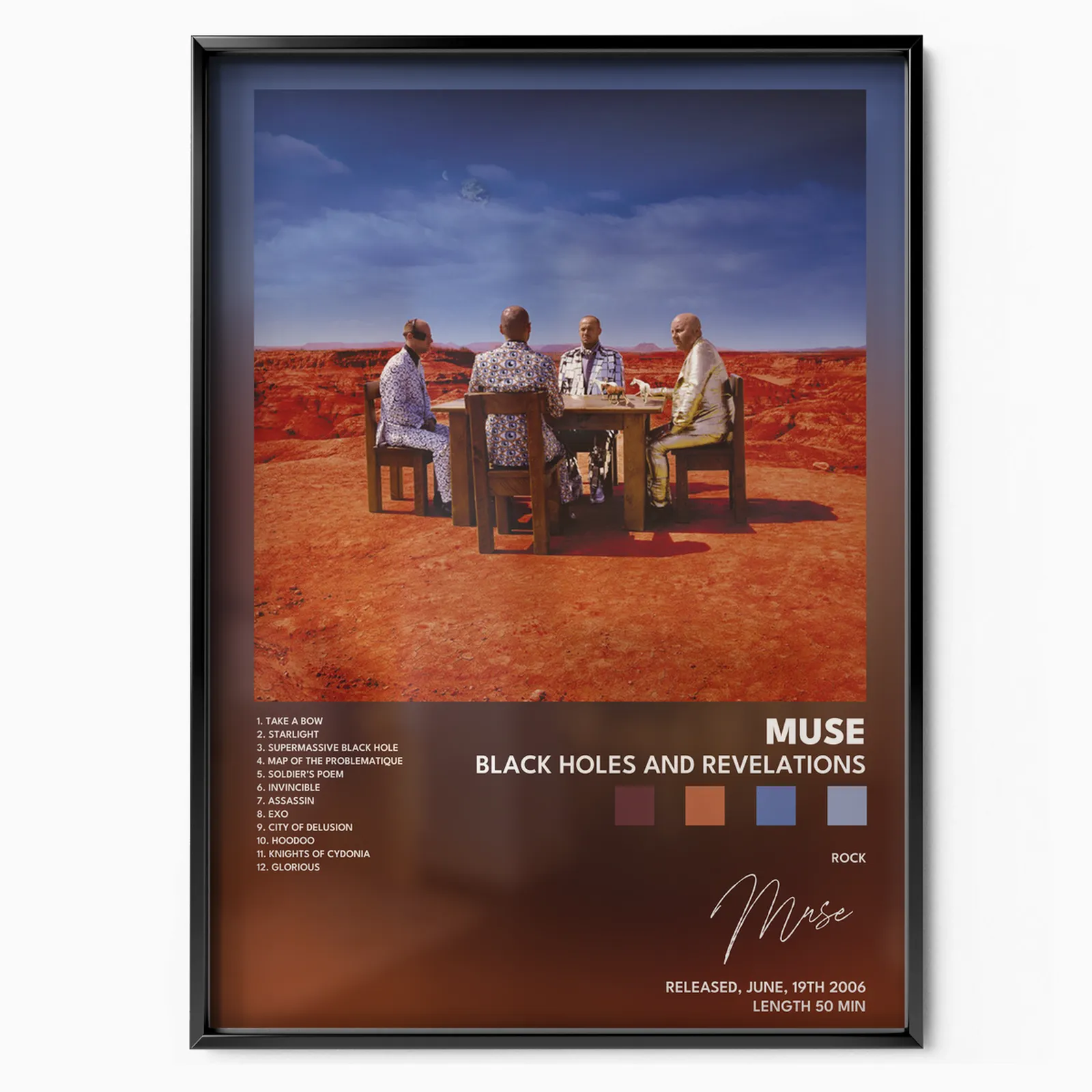 muse Black Holes and Revelations poster poster, museum grade matte print