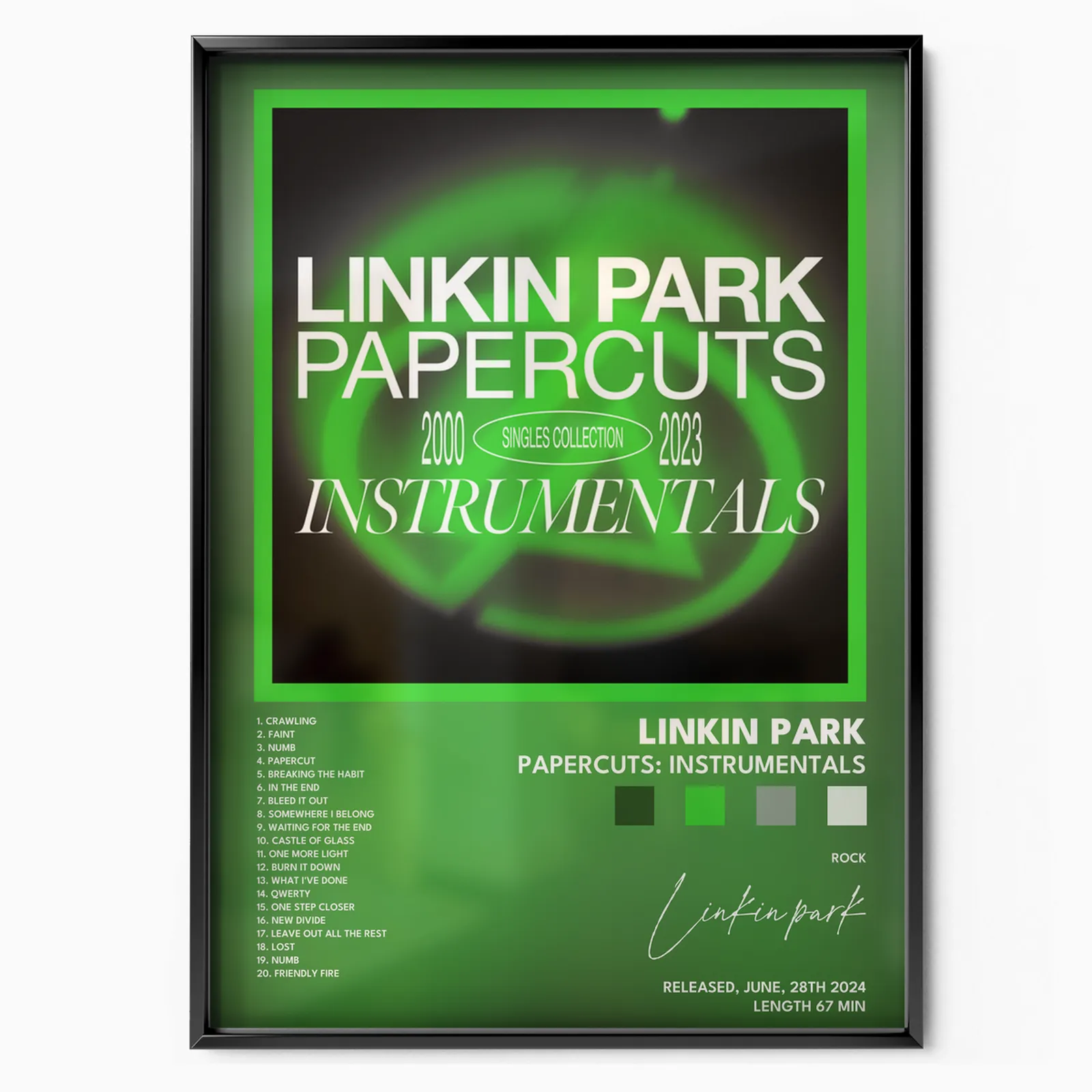 linkin park Papercuts Instrumentals poster plakát, matný tisk v muzejní kvalitě