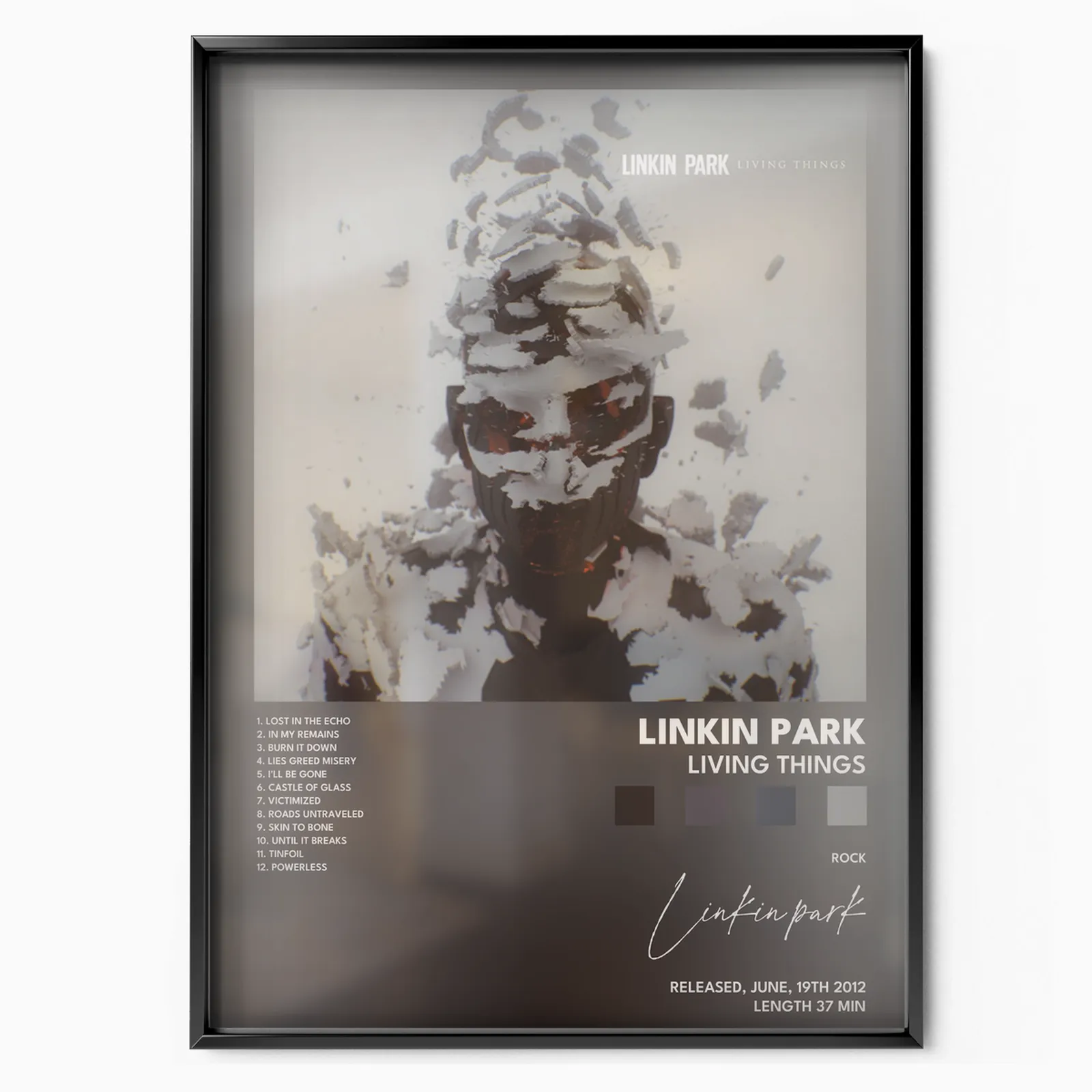 linkin park LIVING THINGS poster plakát, matný tisk v muzejní kvalitě