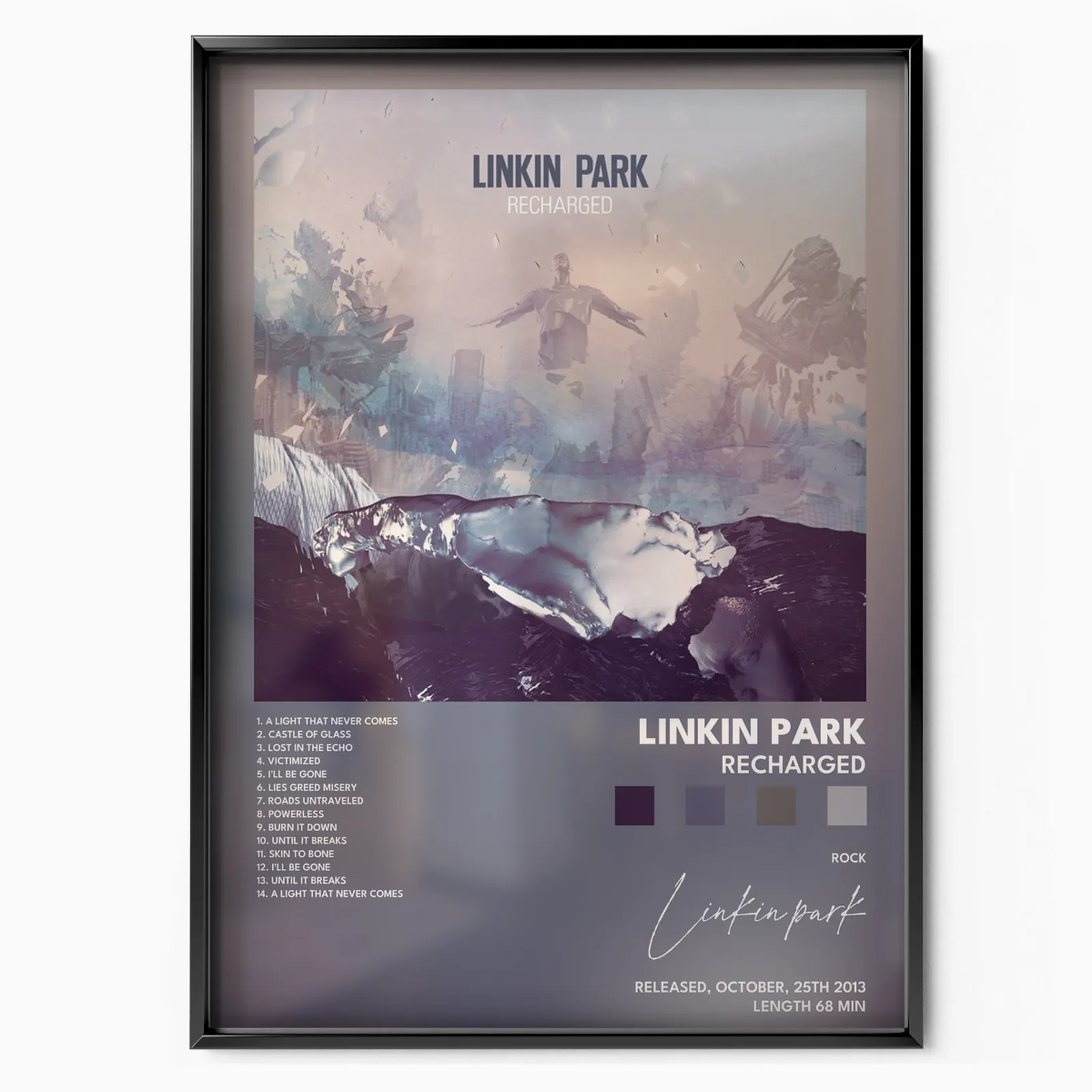 linkin park RECHARGED poster plakát, matný tisk v muzejní kvalitě