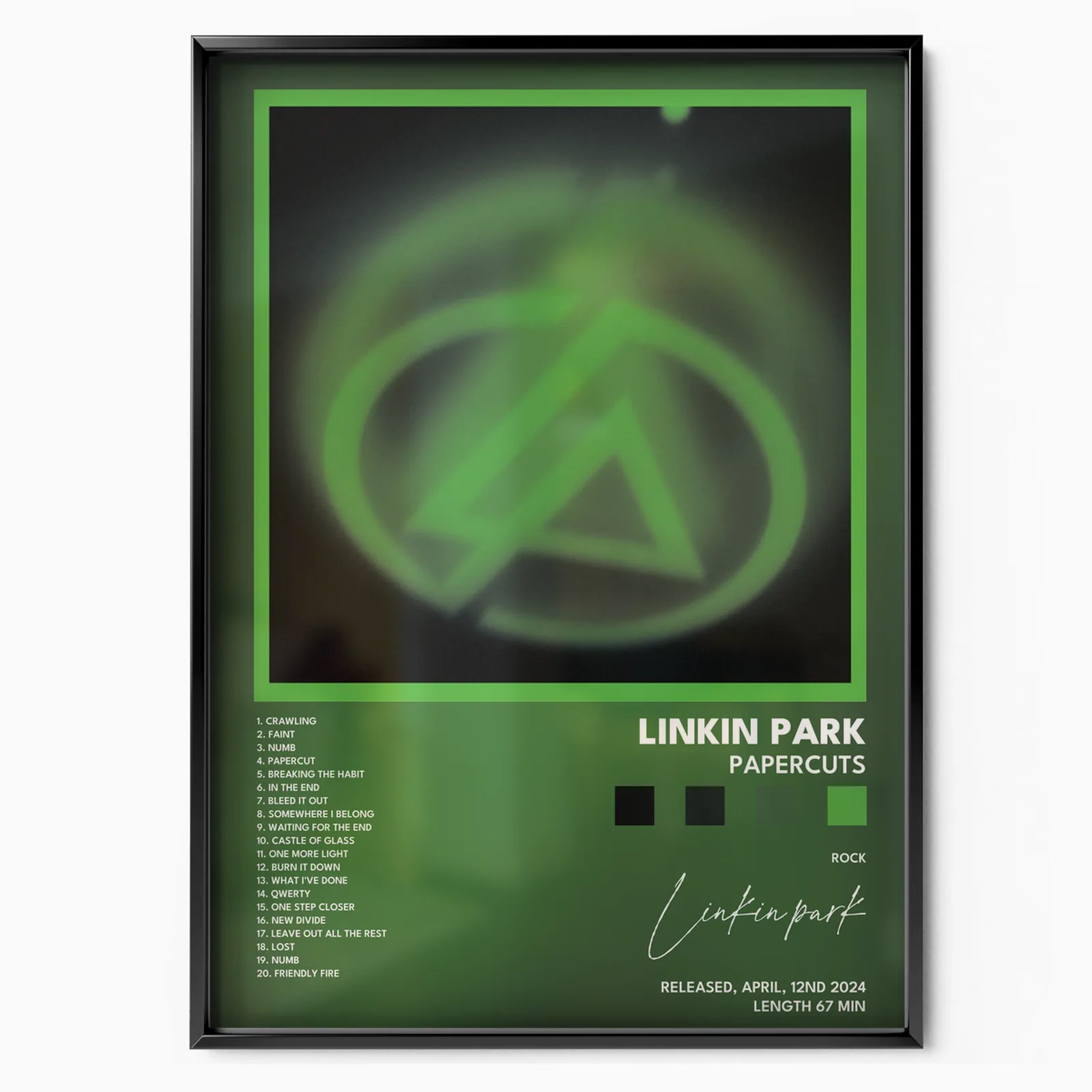 linkin park Papercuts poster plakát, matný tisk v muzejní kvalitě