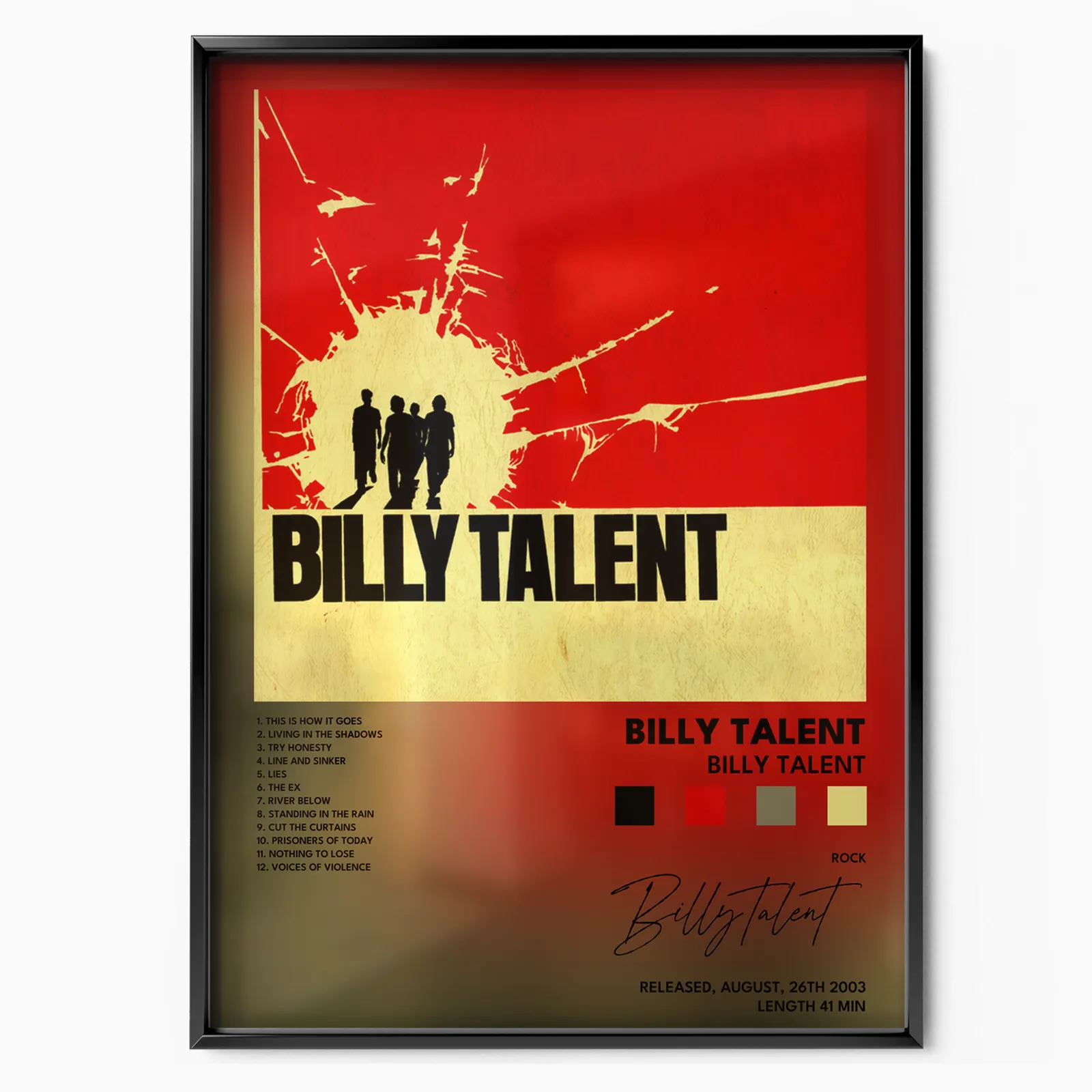 Billy Talent Album plakát, matný tisk v muzejní kvalitě
