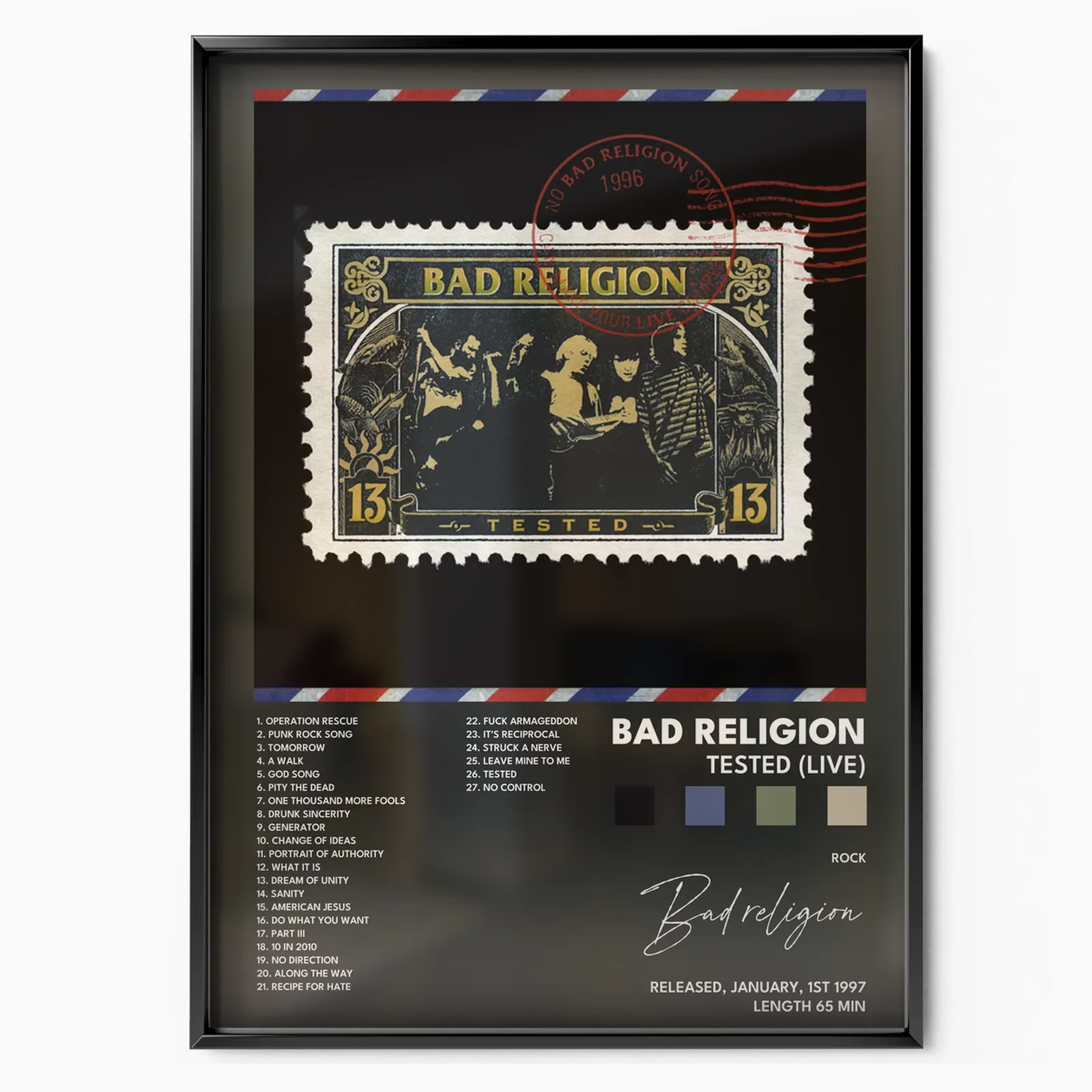 Tested (Live) Album poster, museum grade matte print