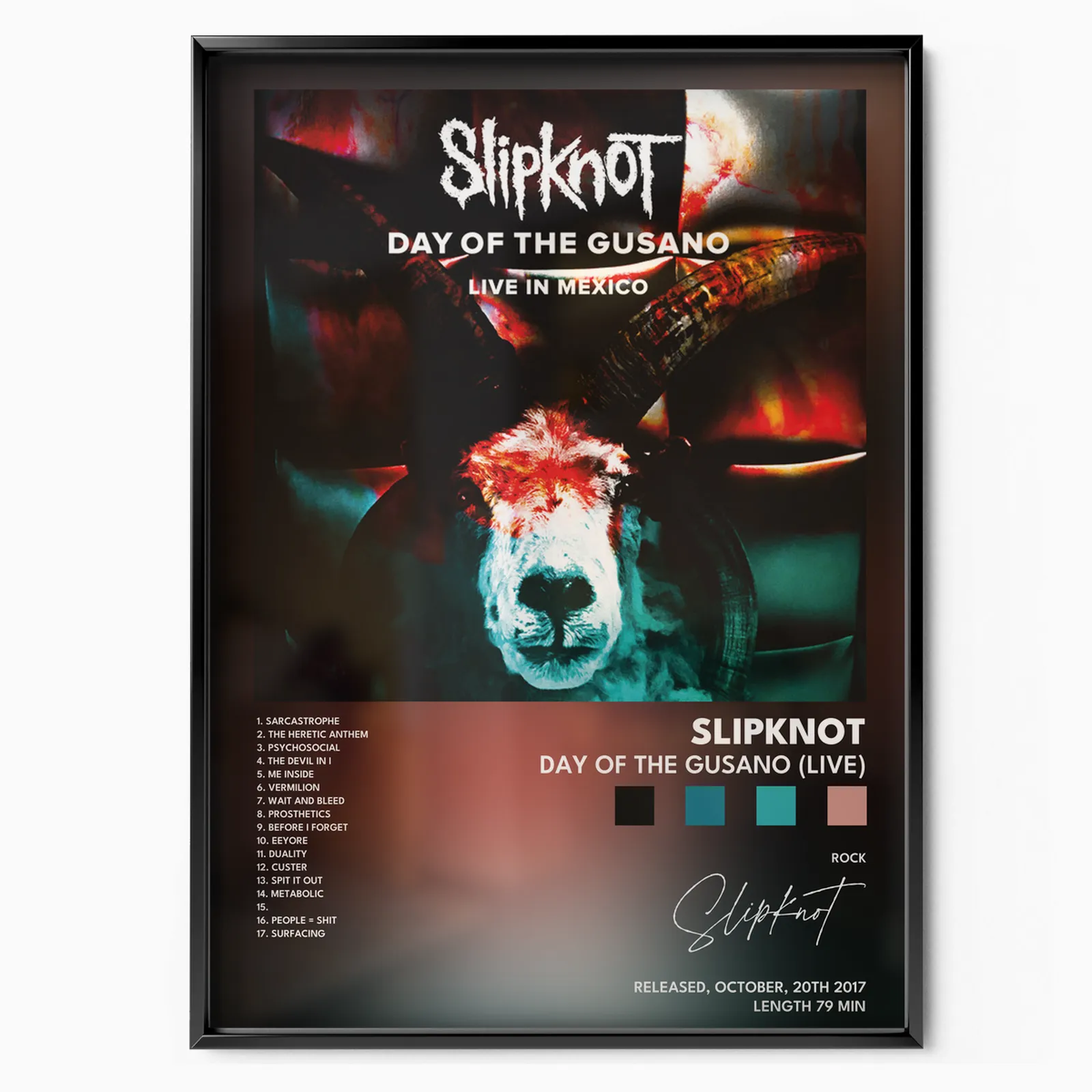 slipknot Day Of The Gusano Live poster poster, museum grade matte print