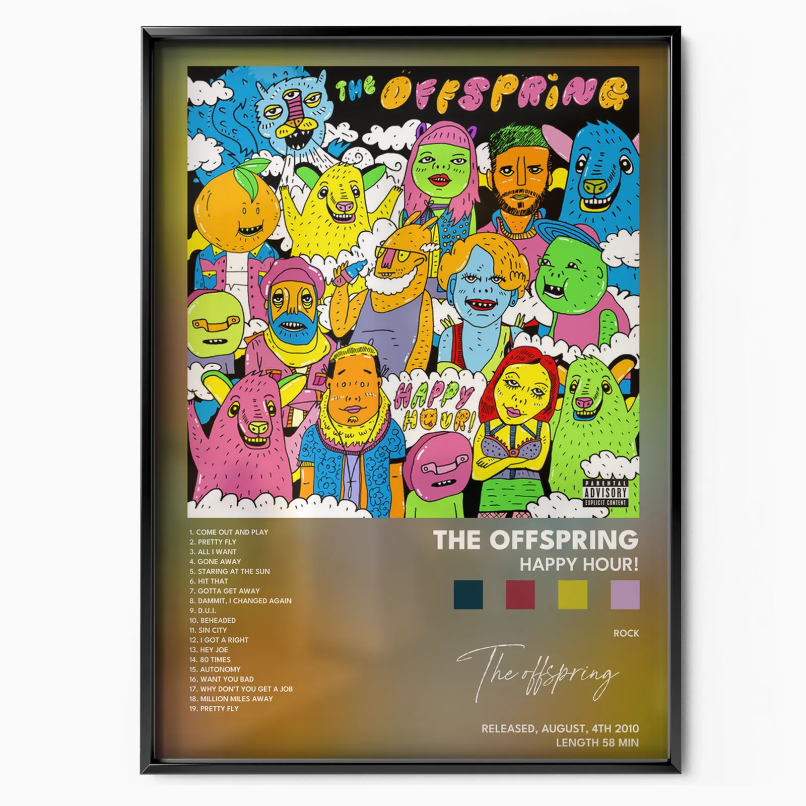 the offspring Happy Hour poster poster, museum grade matte print