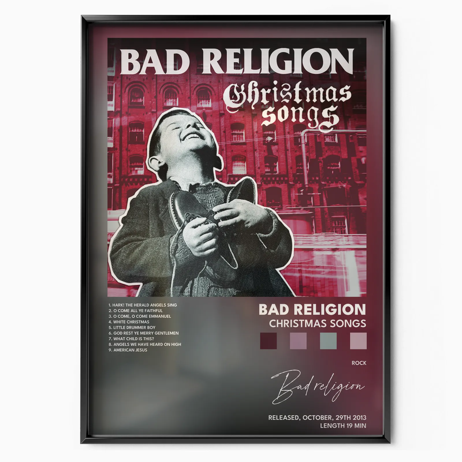 Christmas Songs Album poster, museum grade matte print
