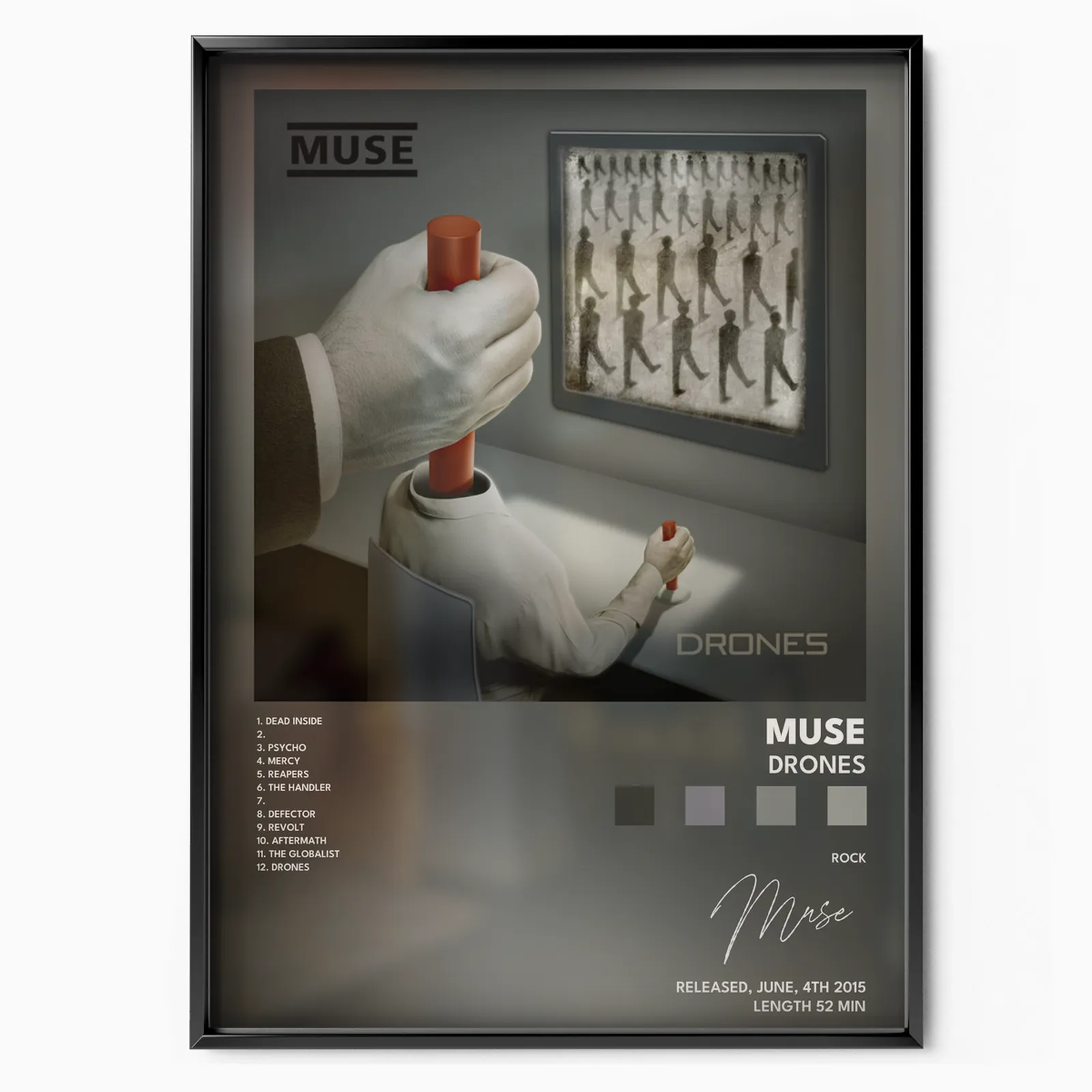 muse Drones poster poster, museum grade matte print