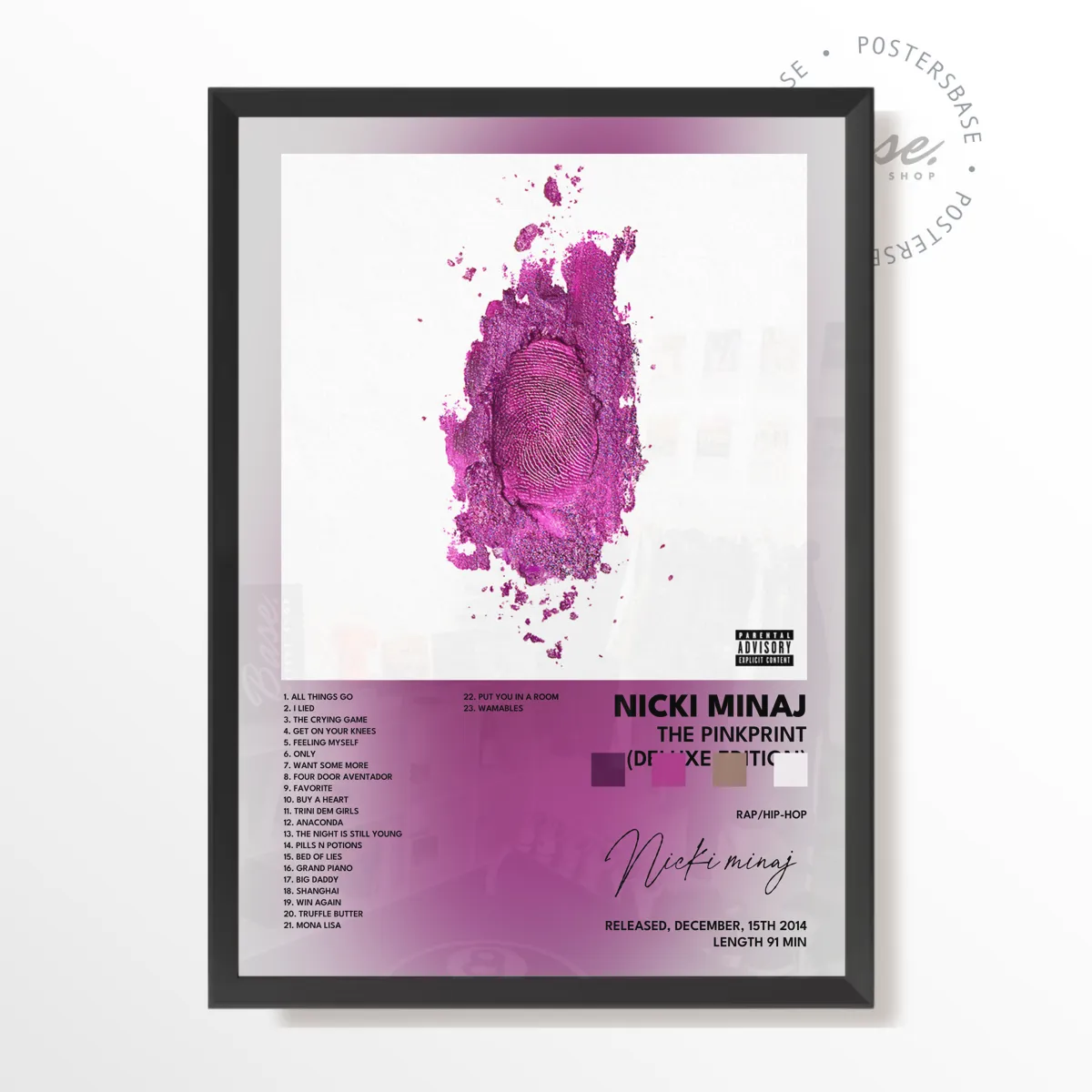 nicki minaj The Pinkprint Deluxe Edition poster poster, museum grade matte print