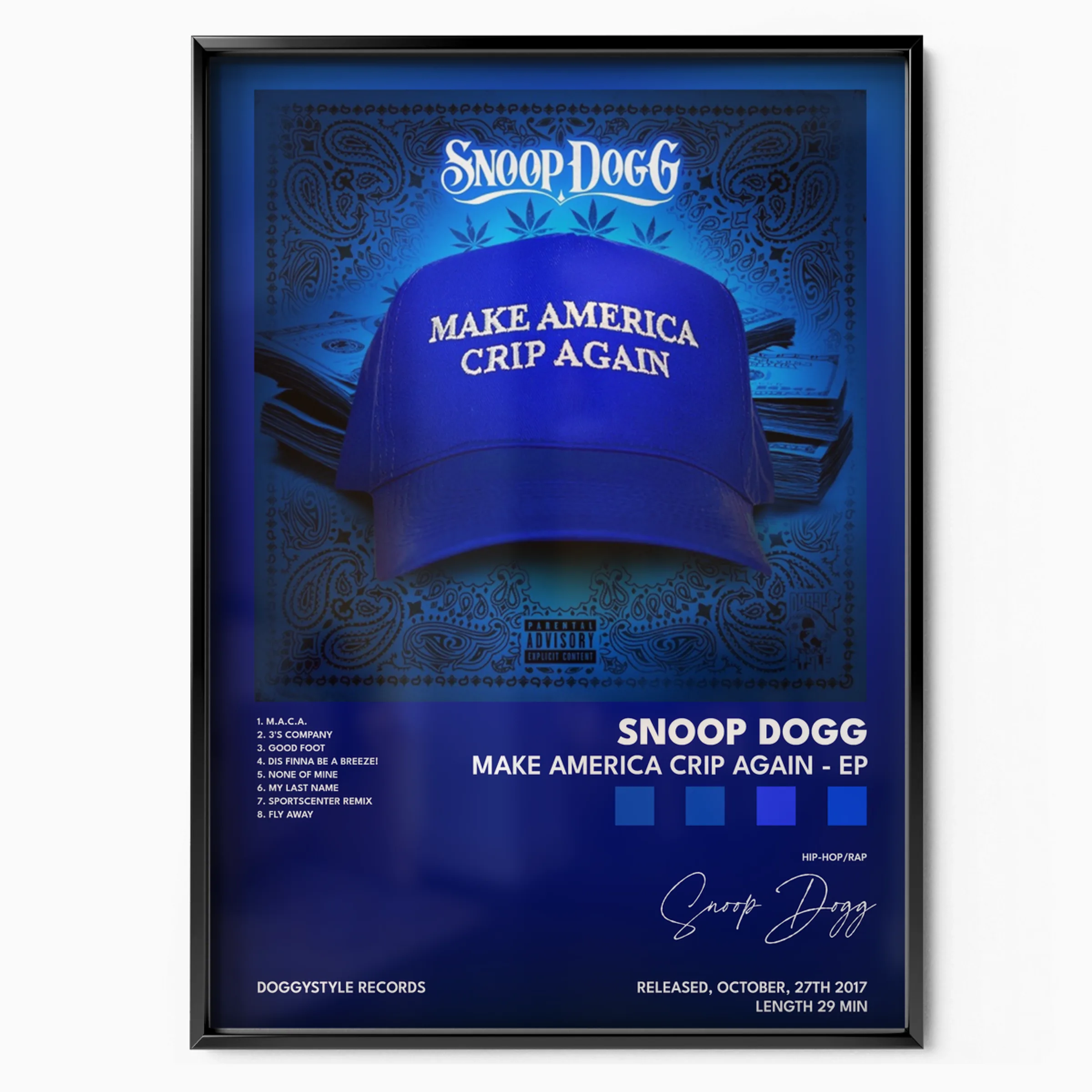snoop dogg Make America Crip Again poster poster