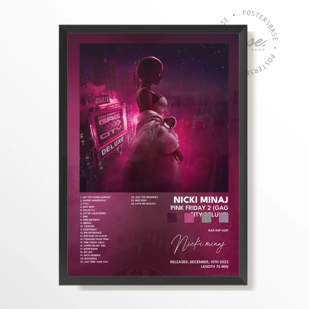 nicki minaj Pink Friday 2 Gag City Deluxe poster poster, museum grade matte print