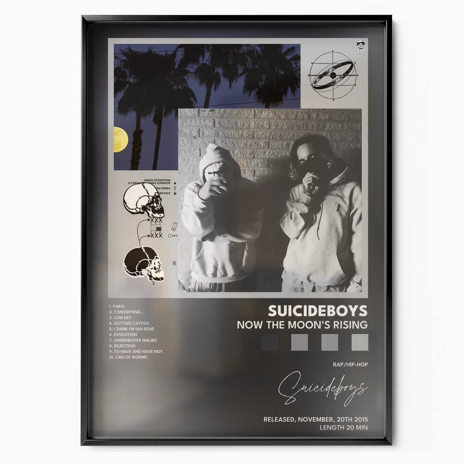 suicideboys Now the Moons Rising poster poster, museum grade matte print