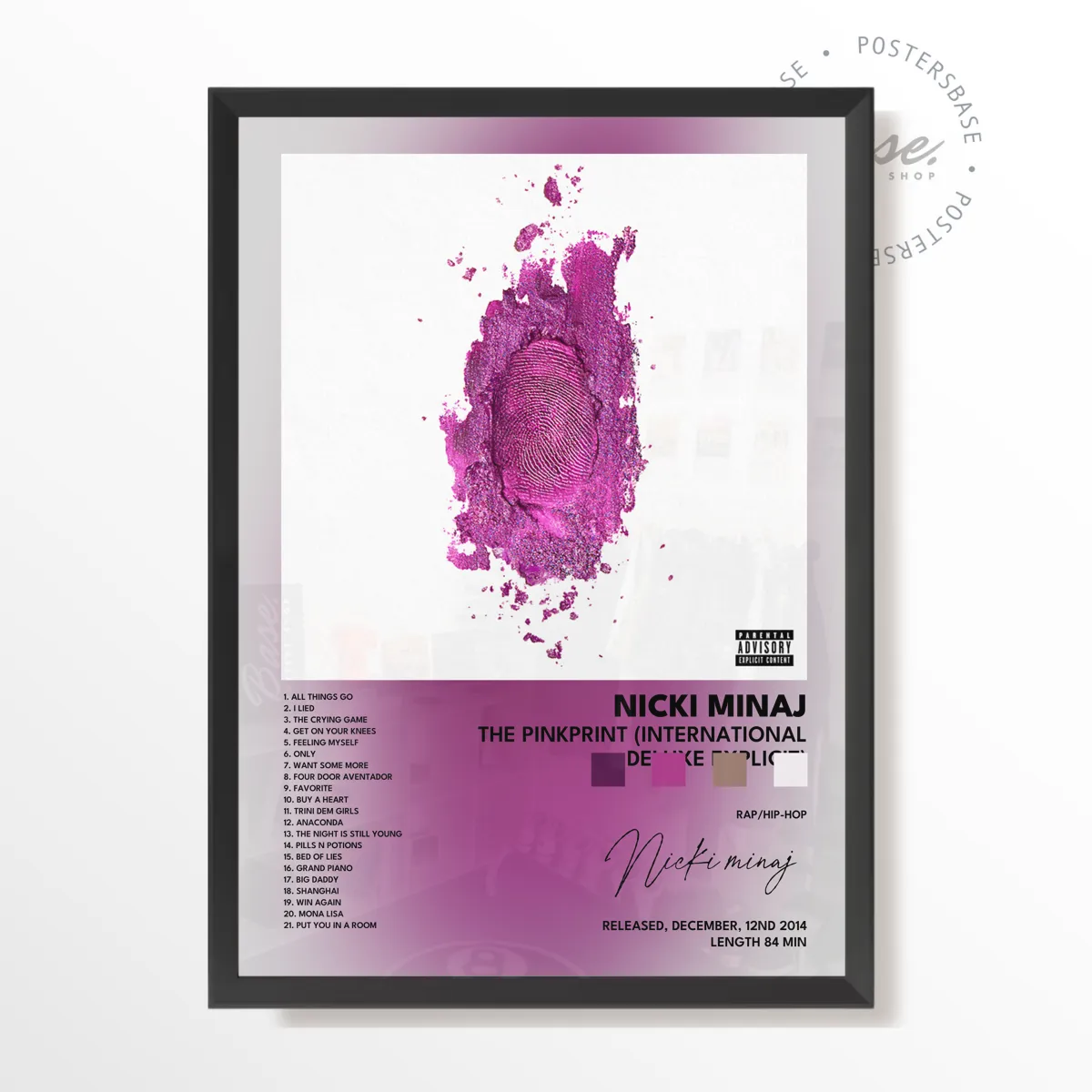 nicki minaj The Pinkprint International Deluxe Explicit poster poster, museum grade matte print