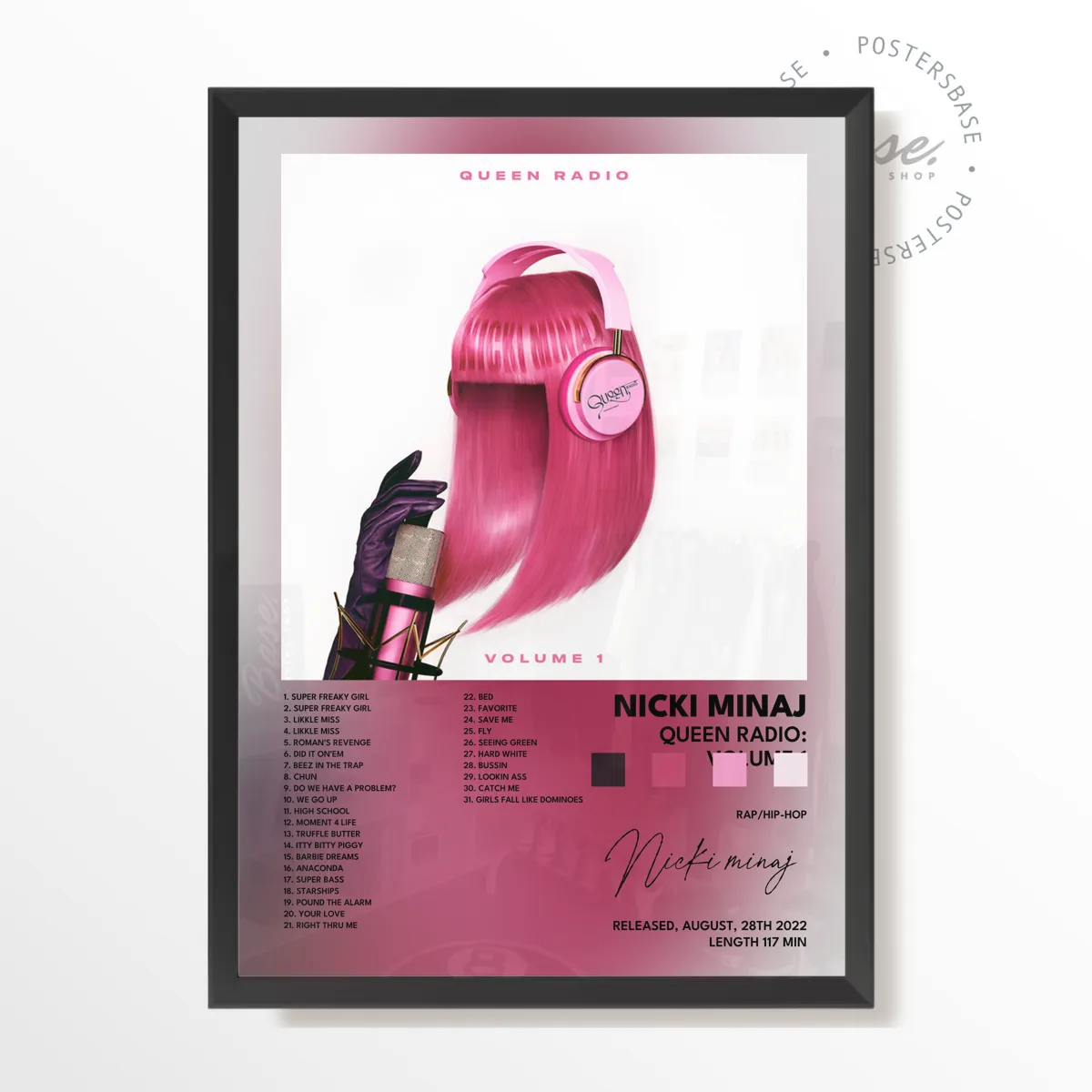 nicki minaj Queen Radio Volume 1 poster poster, museum grade matte print