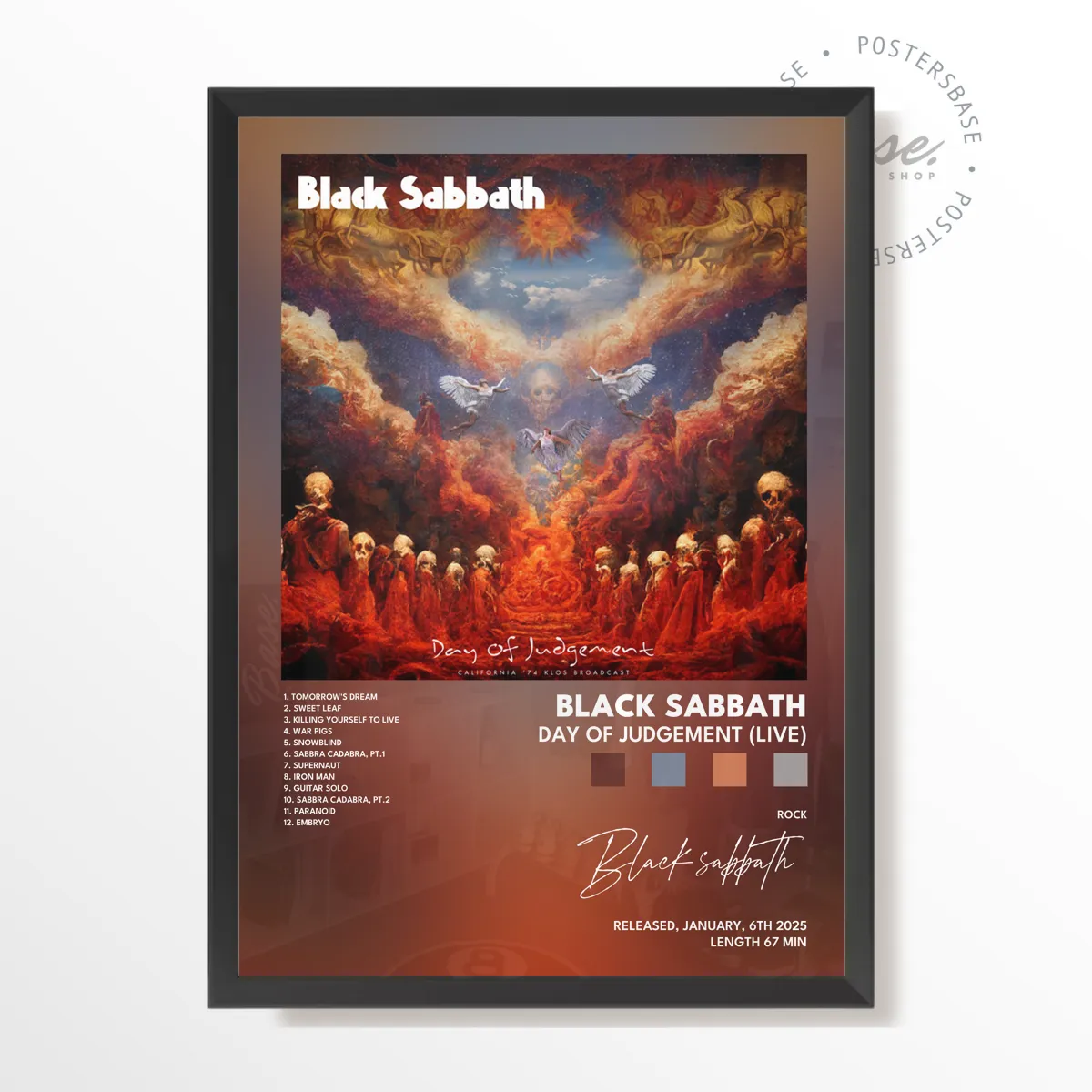 Day of Judgement (Live) Album poster, museum grade matte print