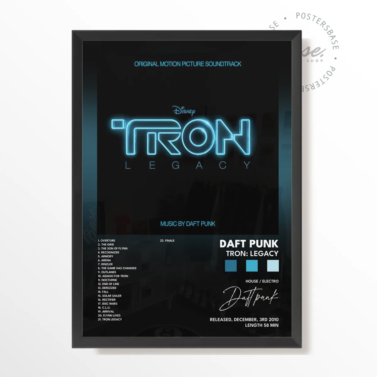 Tron: Legacy Album poster, museum grade matte print