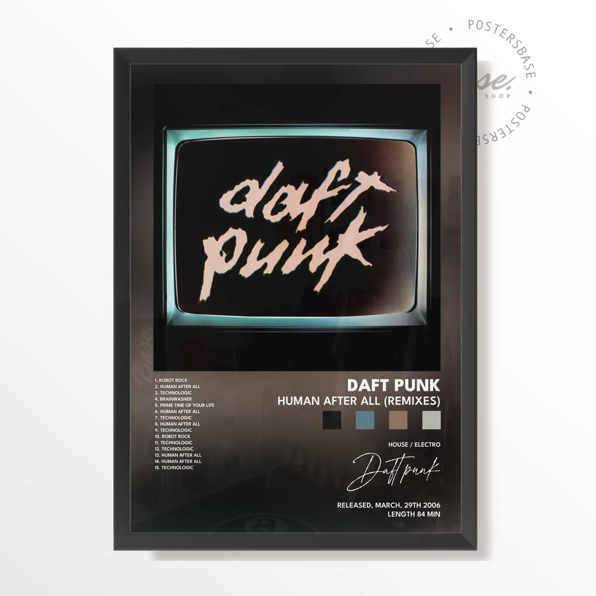 Human After All (Remixes) Album poster, museum grade matte print
