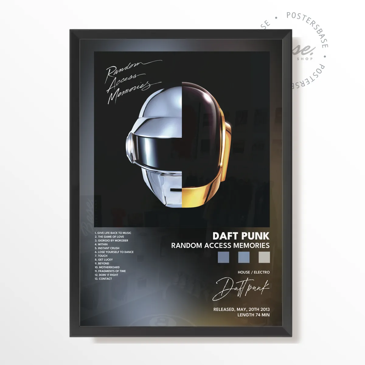 Random Access Memories Album poster, museum grade matte print