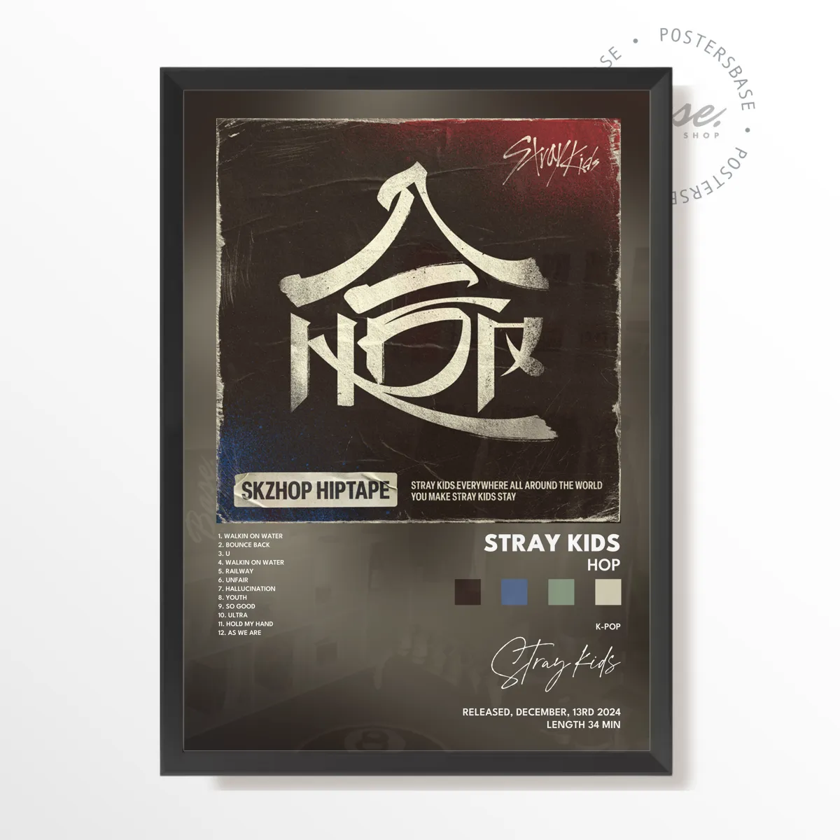 stray kids HOP plakát, matný tisk v muzejní kvalitě