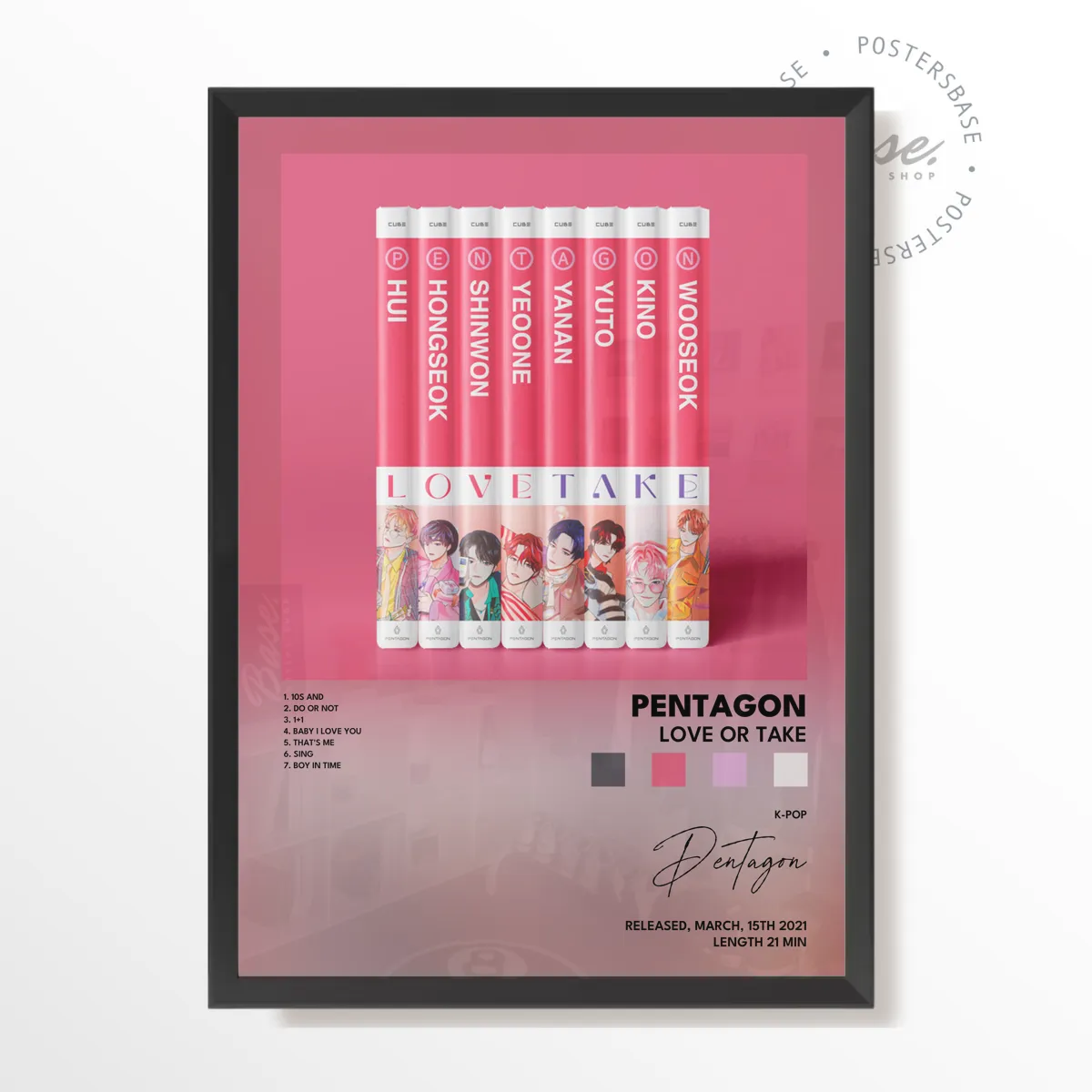pentagon LOVE or TAKE plakát, matný tisk v muzejní kvalitě