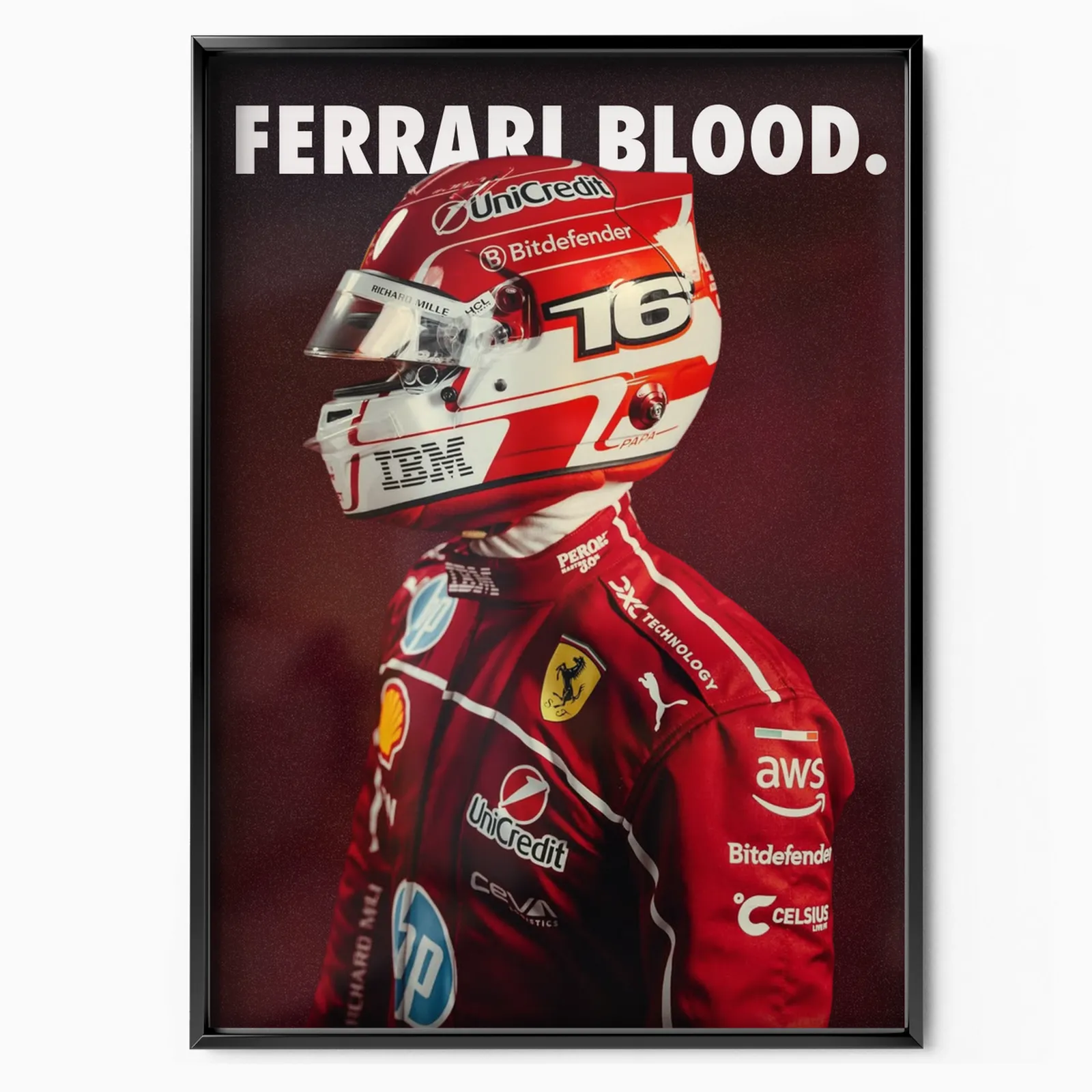 Charles Leclerc 'ferrari Blood' poster, museum grade matte print