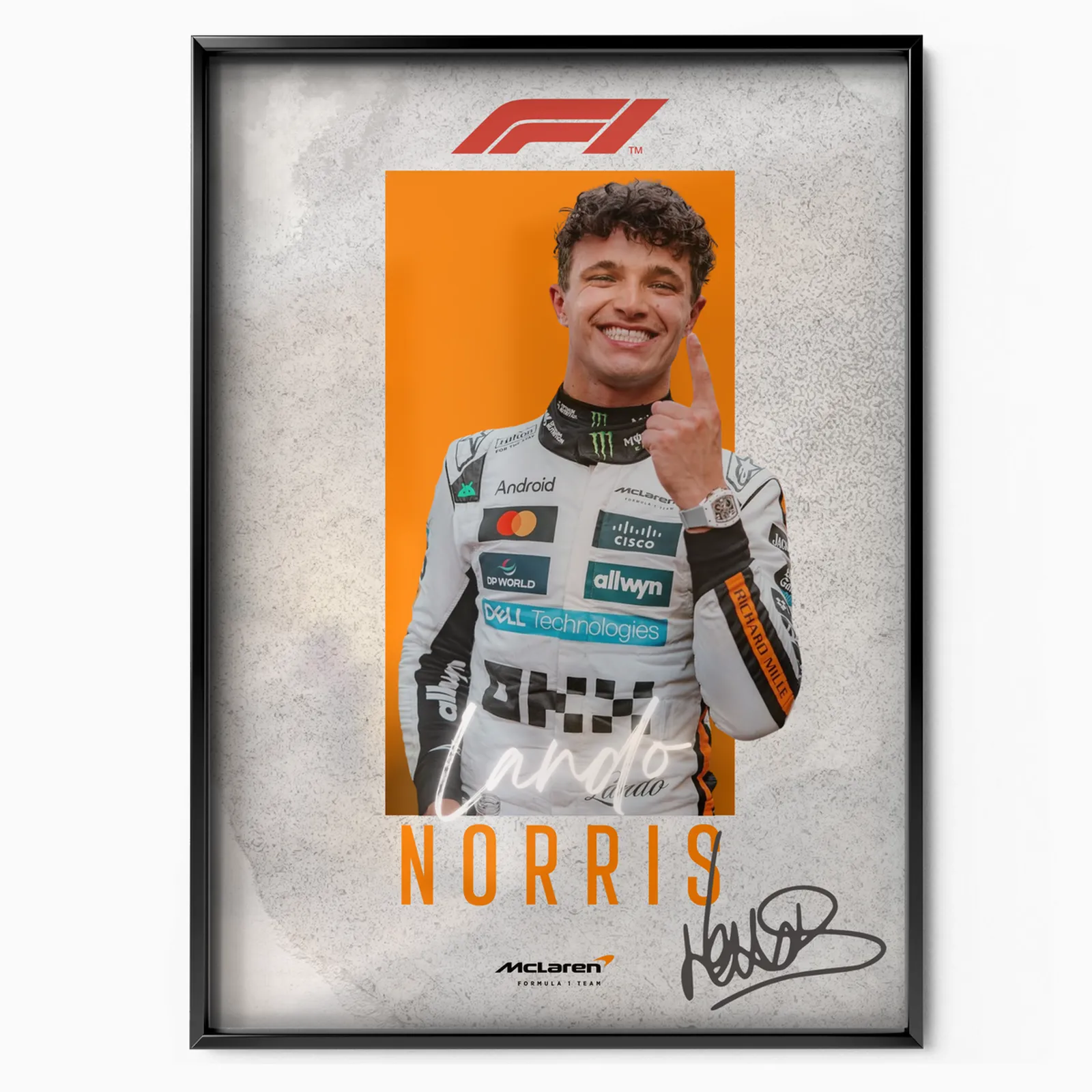Lando Norris X Mclaren Original 2025 poster, museum grade matte print