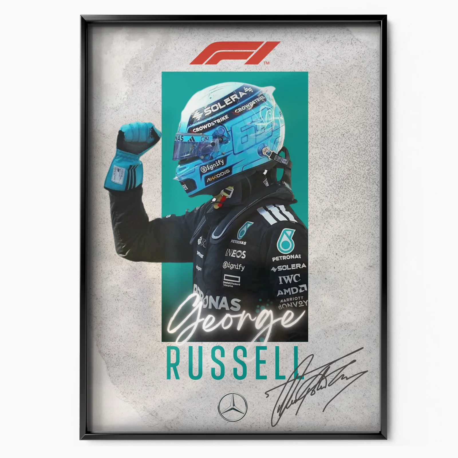 George Russell X Mercedes Original 2025 poster, museum grade matte print